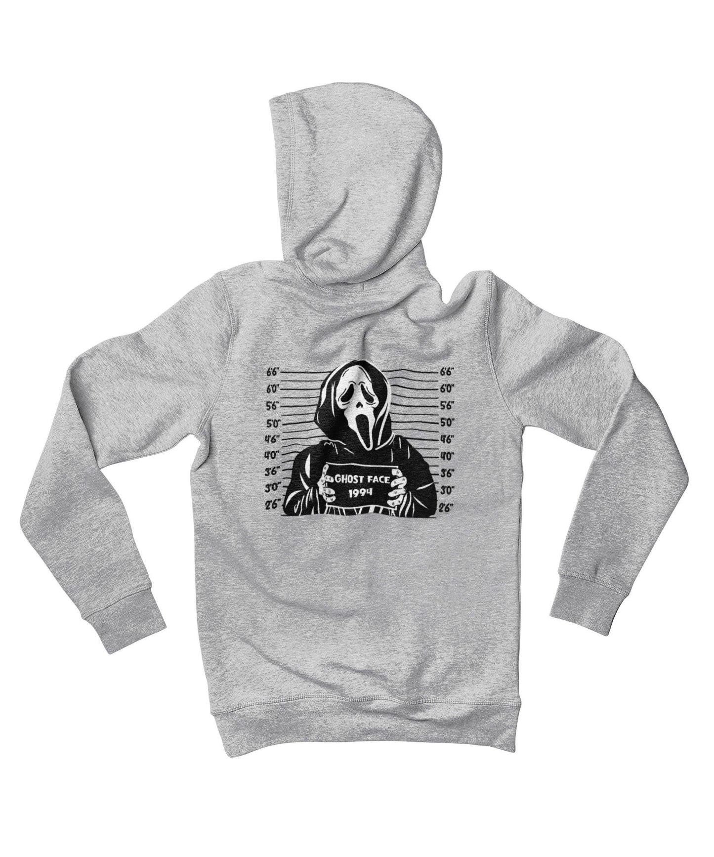 Ghostface Mugshot Horror Film Tribute Adult Back Printed Hoodie