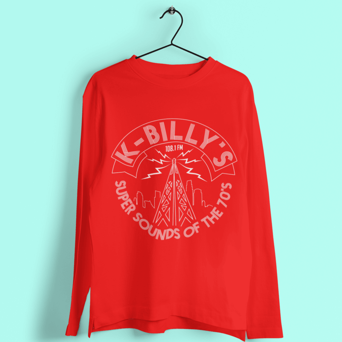 K Billy's Radio Mast Logo Long Sleeve T-Shirt