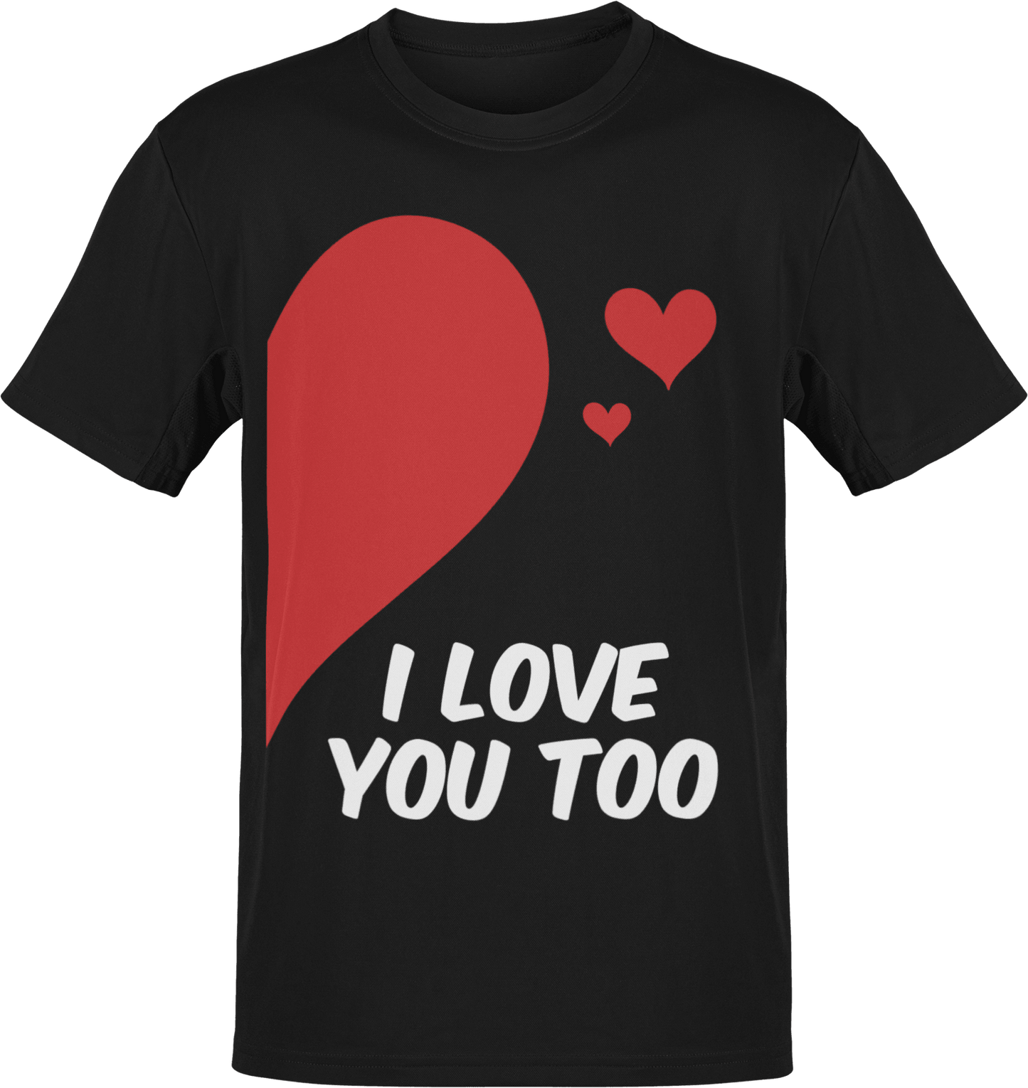 Valentines I Love You Too Adult Left T-Shirt