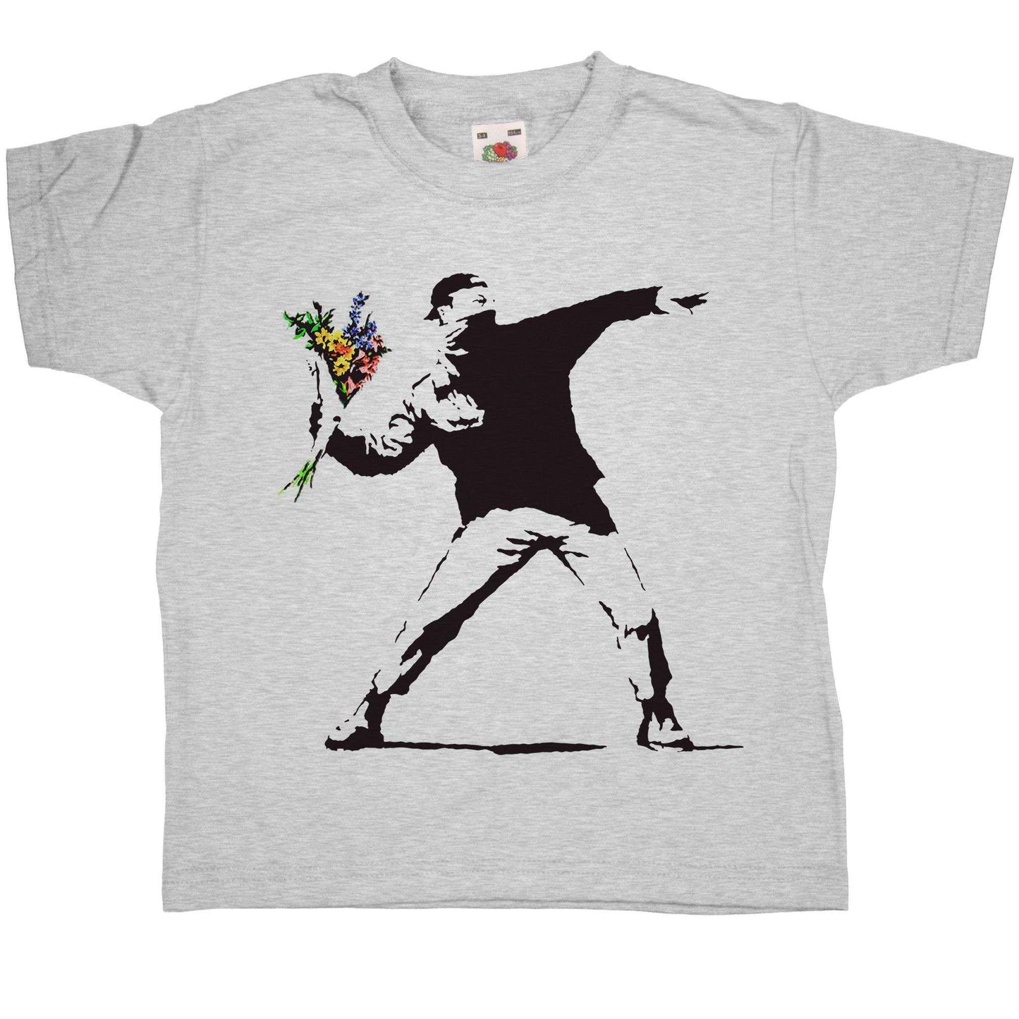  Banksy Throwing Flowers Childrens T-Shirt