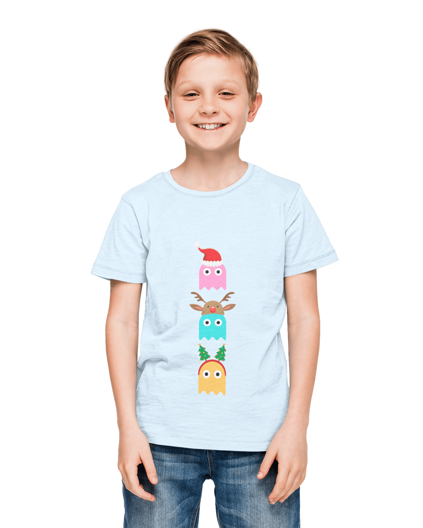  Christmas Ghost Munching Kids T-Shirt