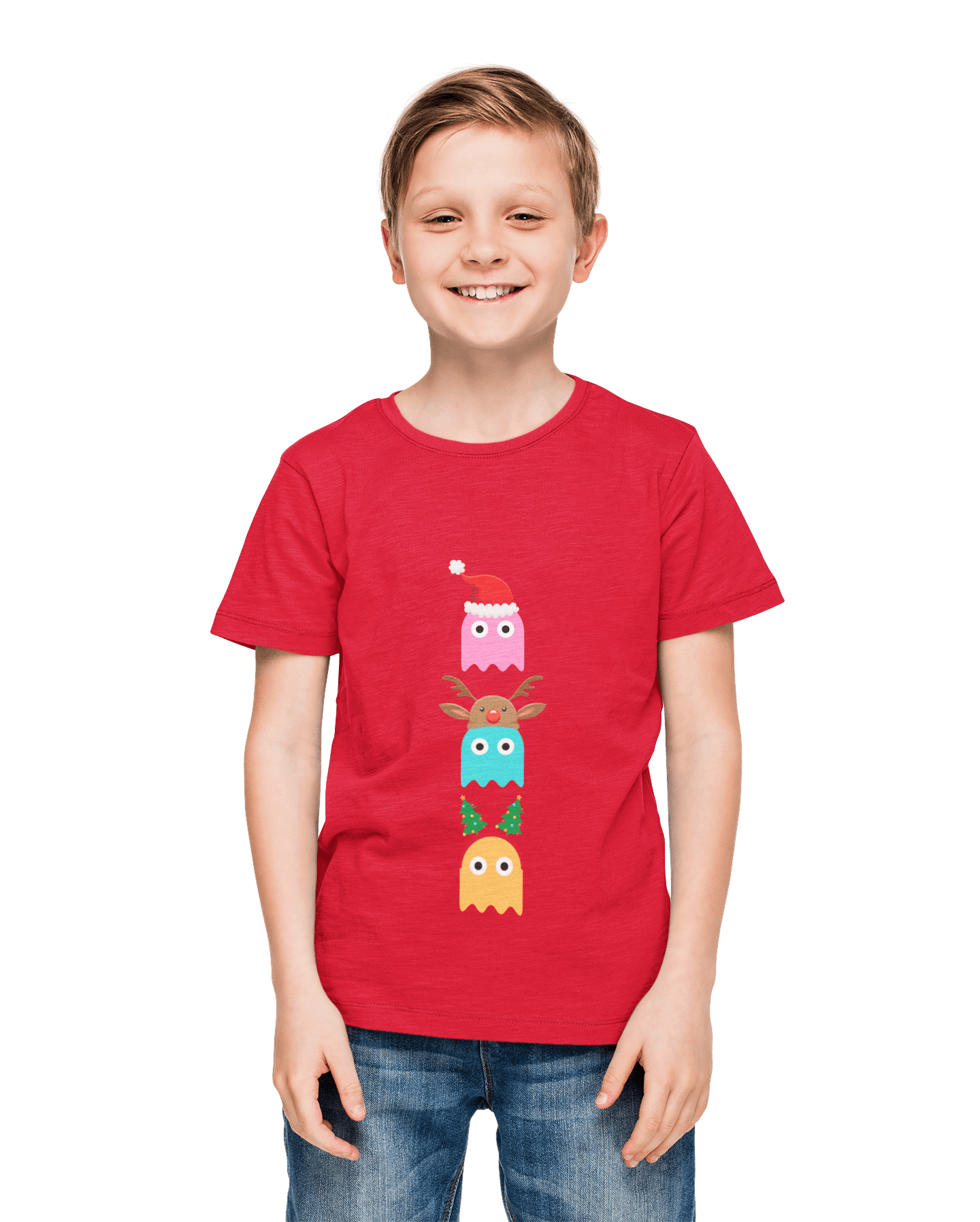  Christmas Ghost Munching Kids T-Shirt
