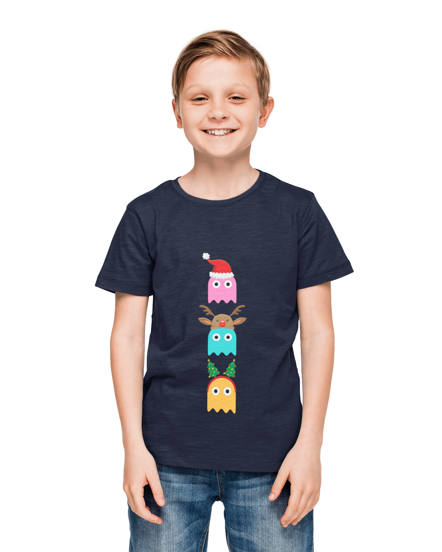  Christmas Ghost Munching Kids T-Shirt
