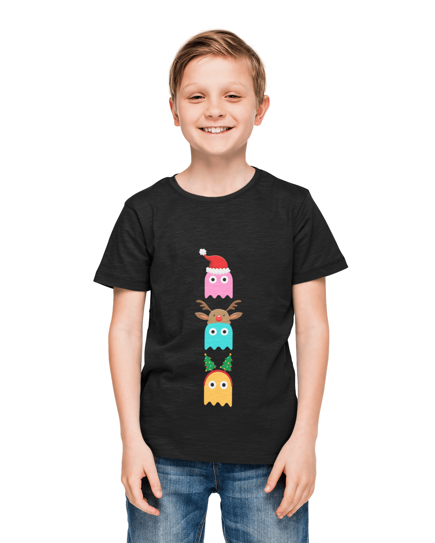  Christmas Ghost Munching Kids T-Shirt