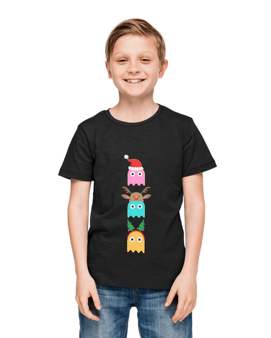  Christmas Ghost Munching Kids T-Shirt
