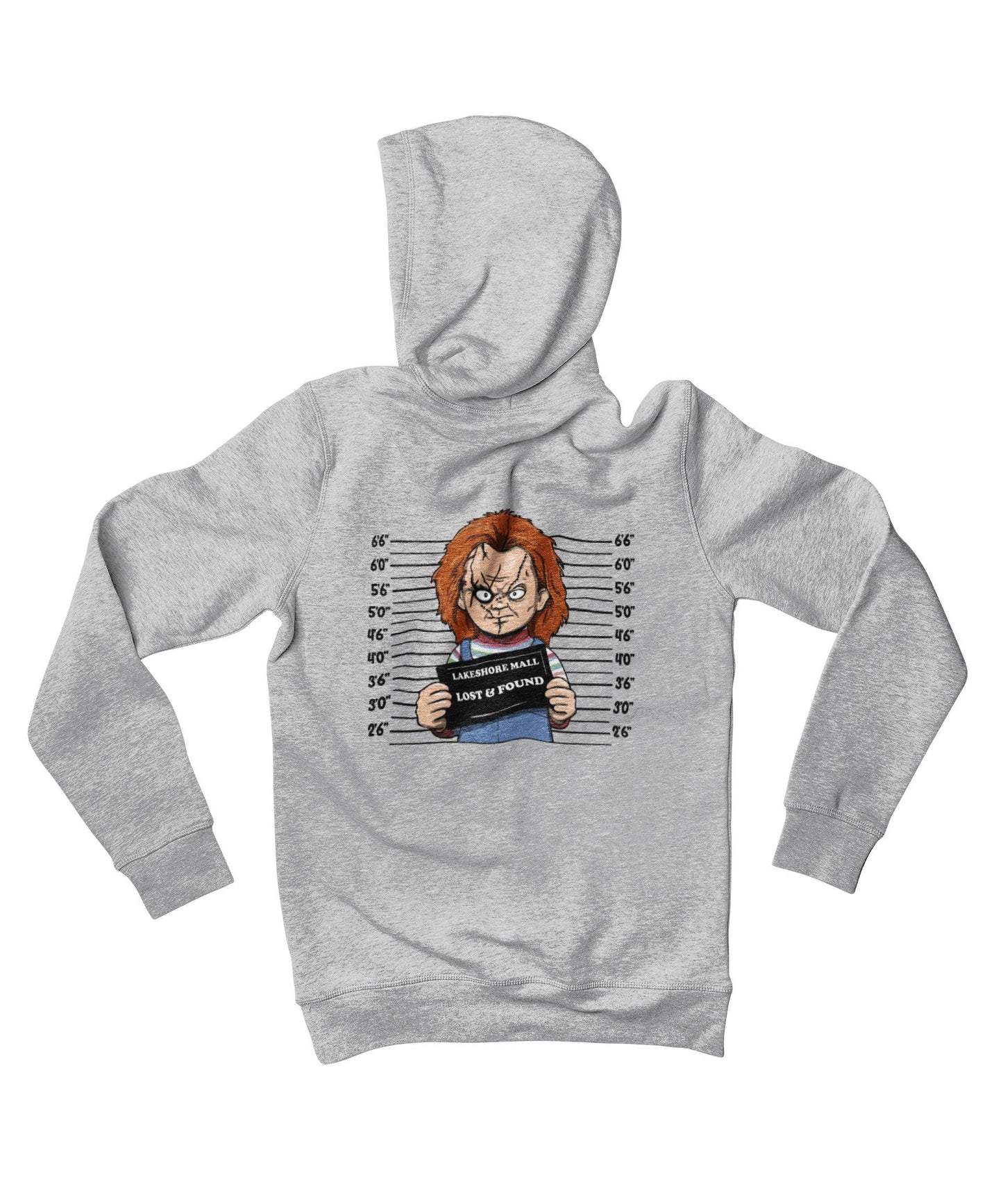  Chucky Mugshot Horror Film Tribute Adult Back Printed Hoodie