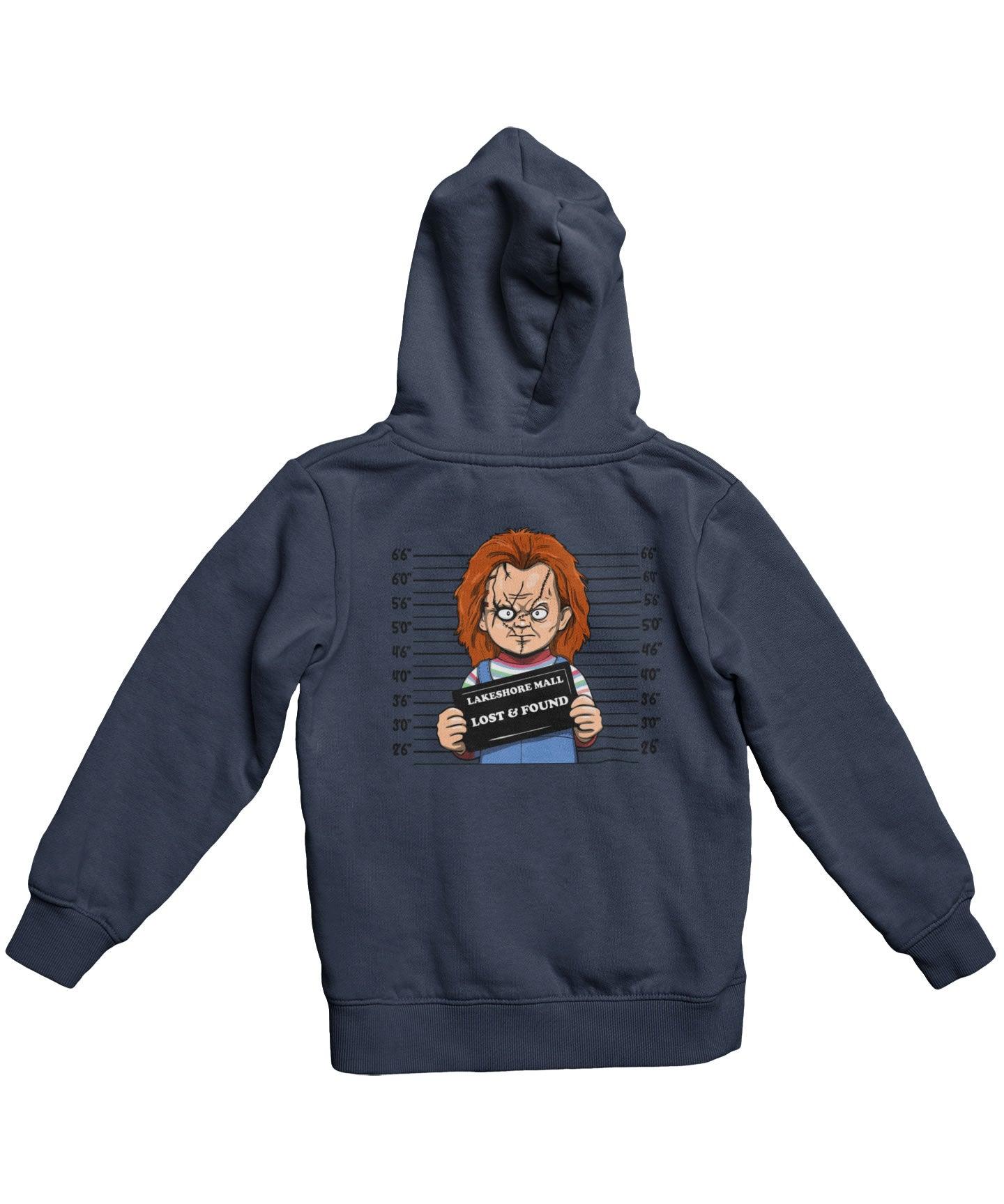  Chucky Mugshot Horror Film Tribute Adult Back Printed Hoodie