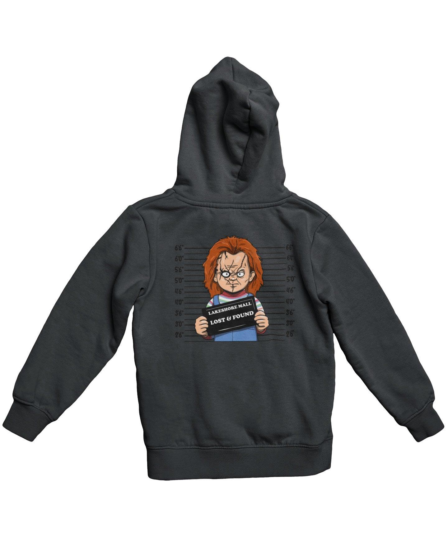 Chucky Mugshot Horror Film Tribute Adult Back Printed Hoodie
