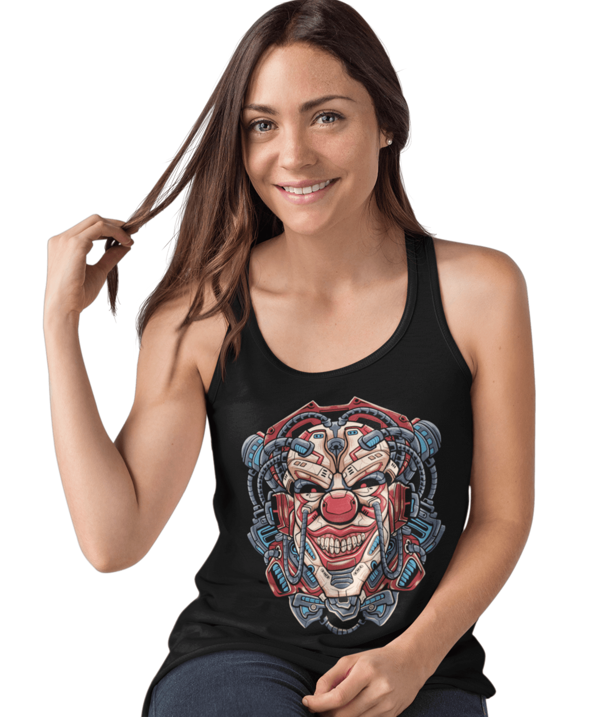  Clown Head Tattoo Design Adult Womens Vest Top