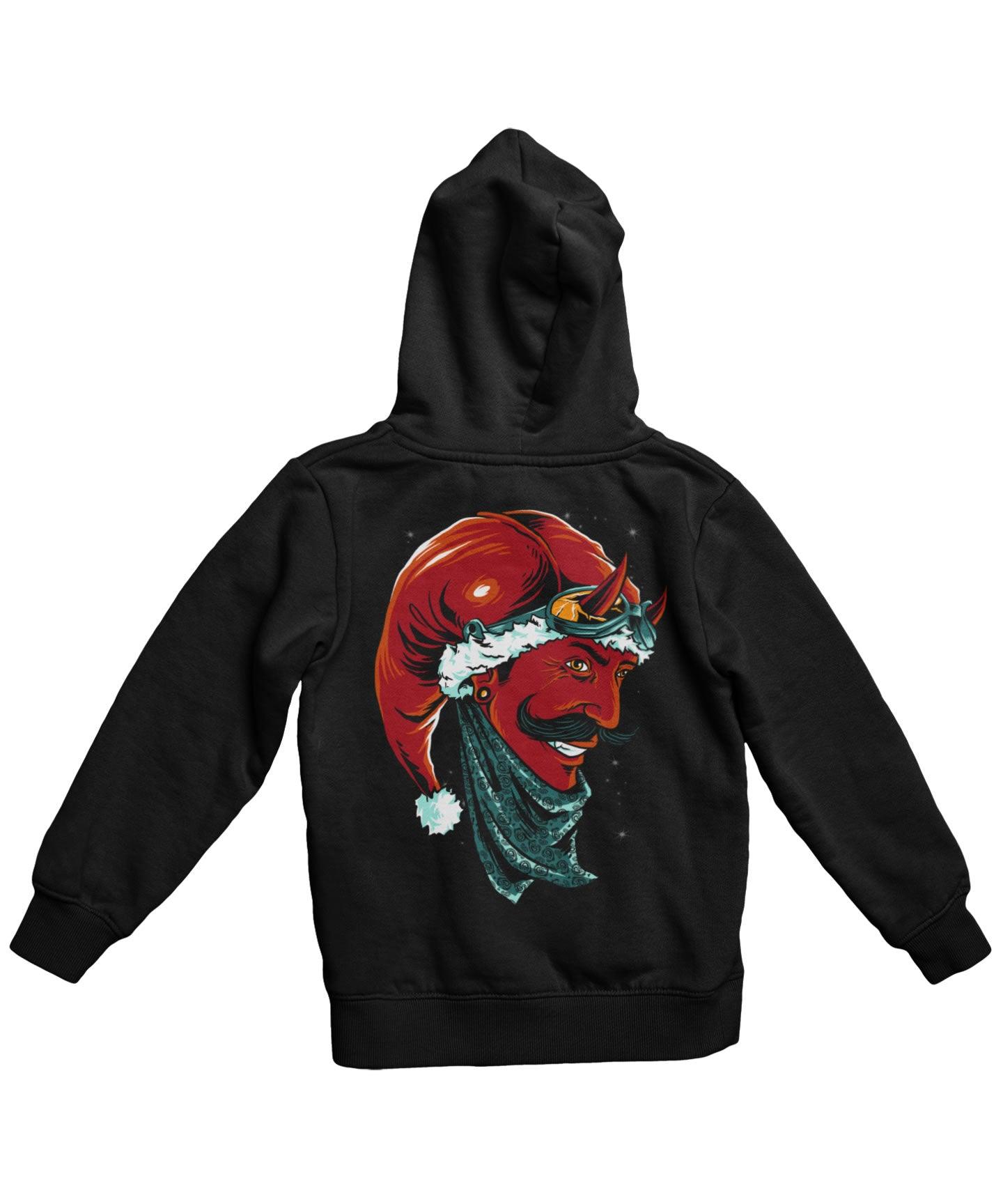  Devil Santa Back Printed Christmas Hoodie