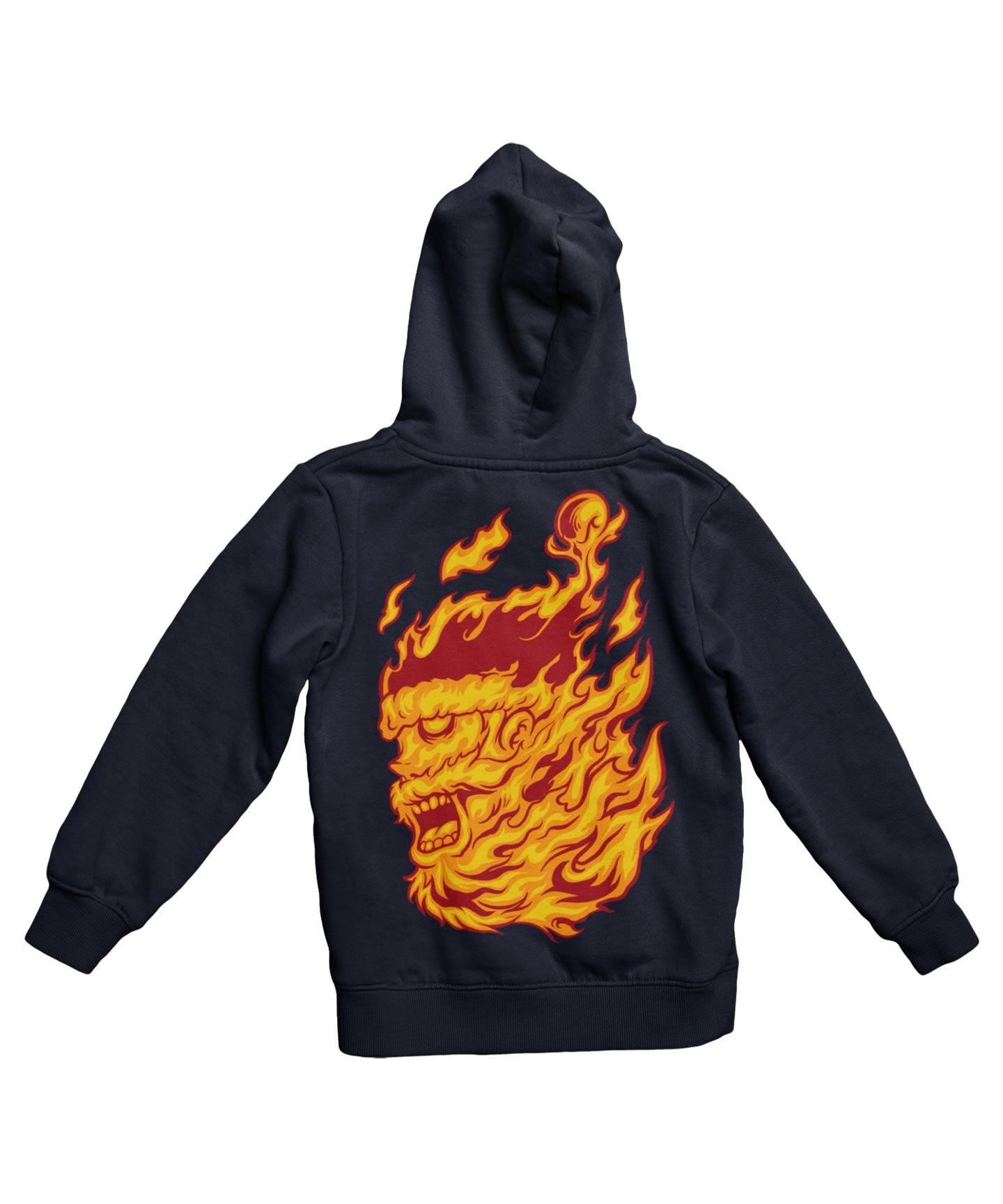 Flame Of Santa Back Printed Christmas Hoodie