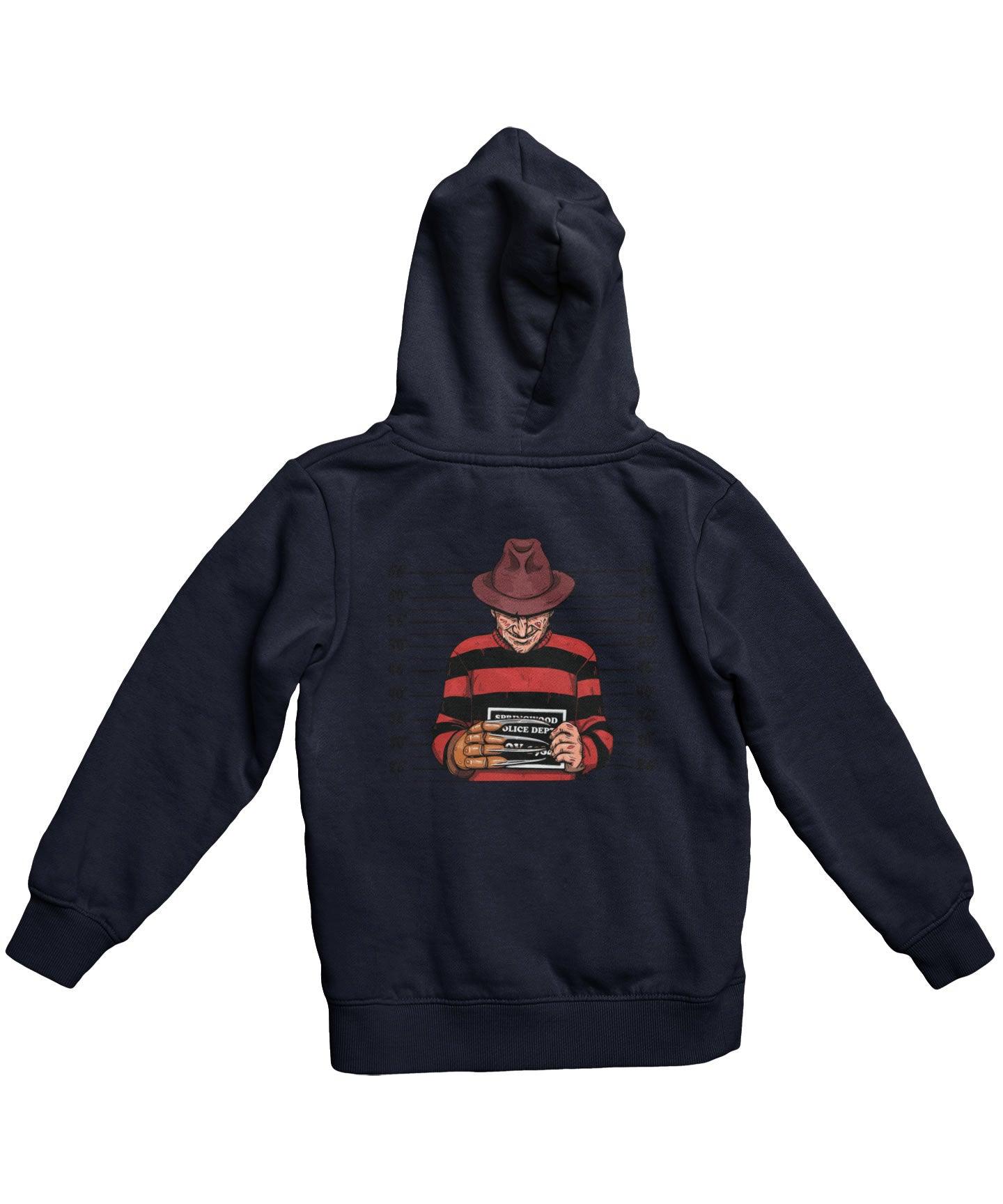  Freddy Krueger Mugshot Horror Film Tribute Adult Back Printed Hoodie