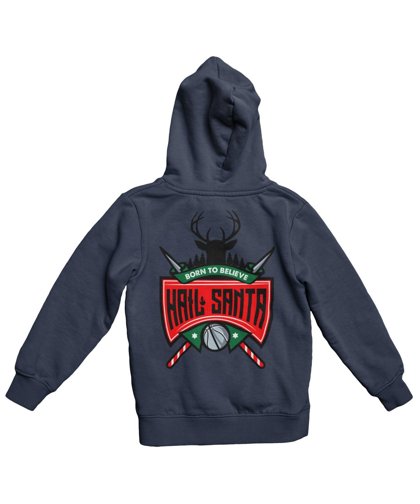  Hail Santa Back Printed Christmas Hoodie