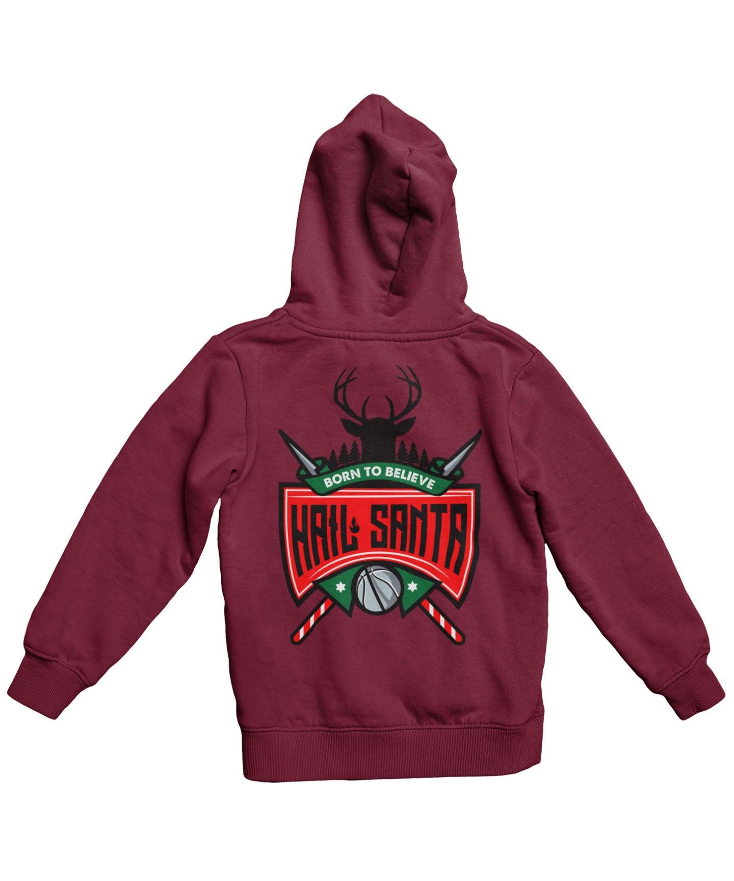  Hail Santa Back Printed Christmas Hoodie