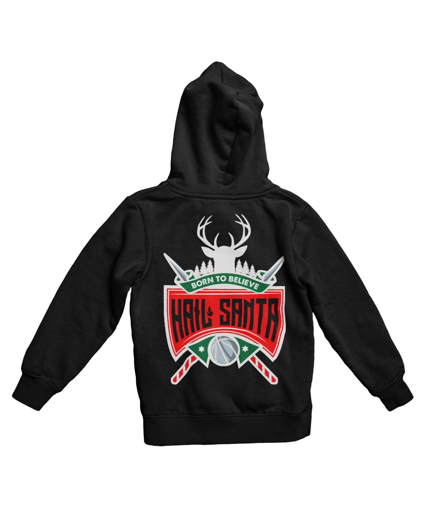  Hail Santa Back Printed Christmas Hoodie
