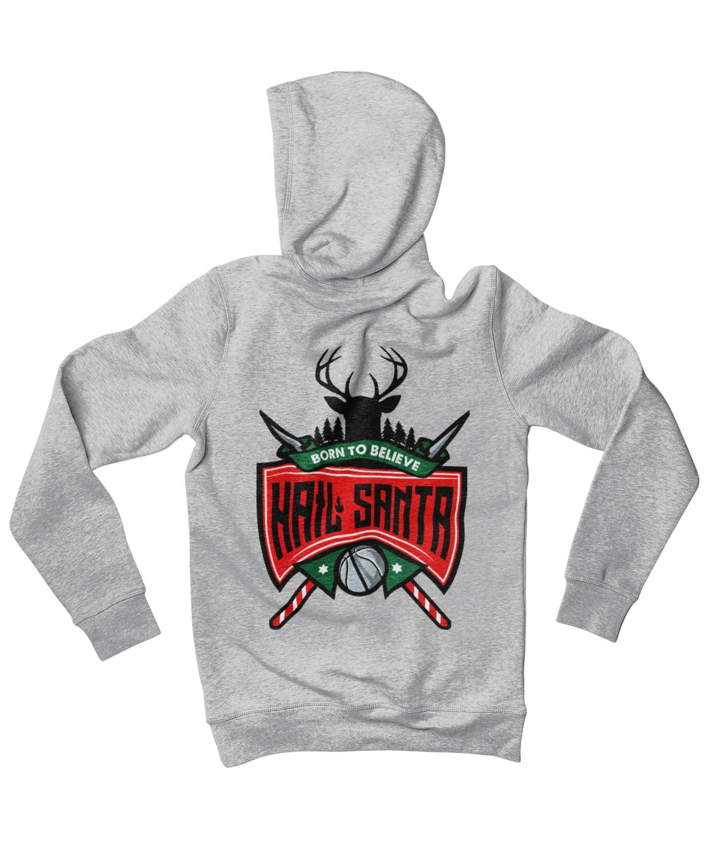  Hail Santa Back Printed Christmas Hoodie