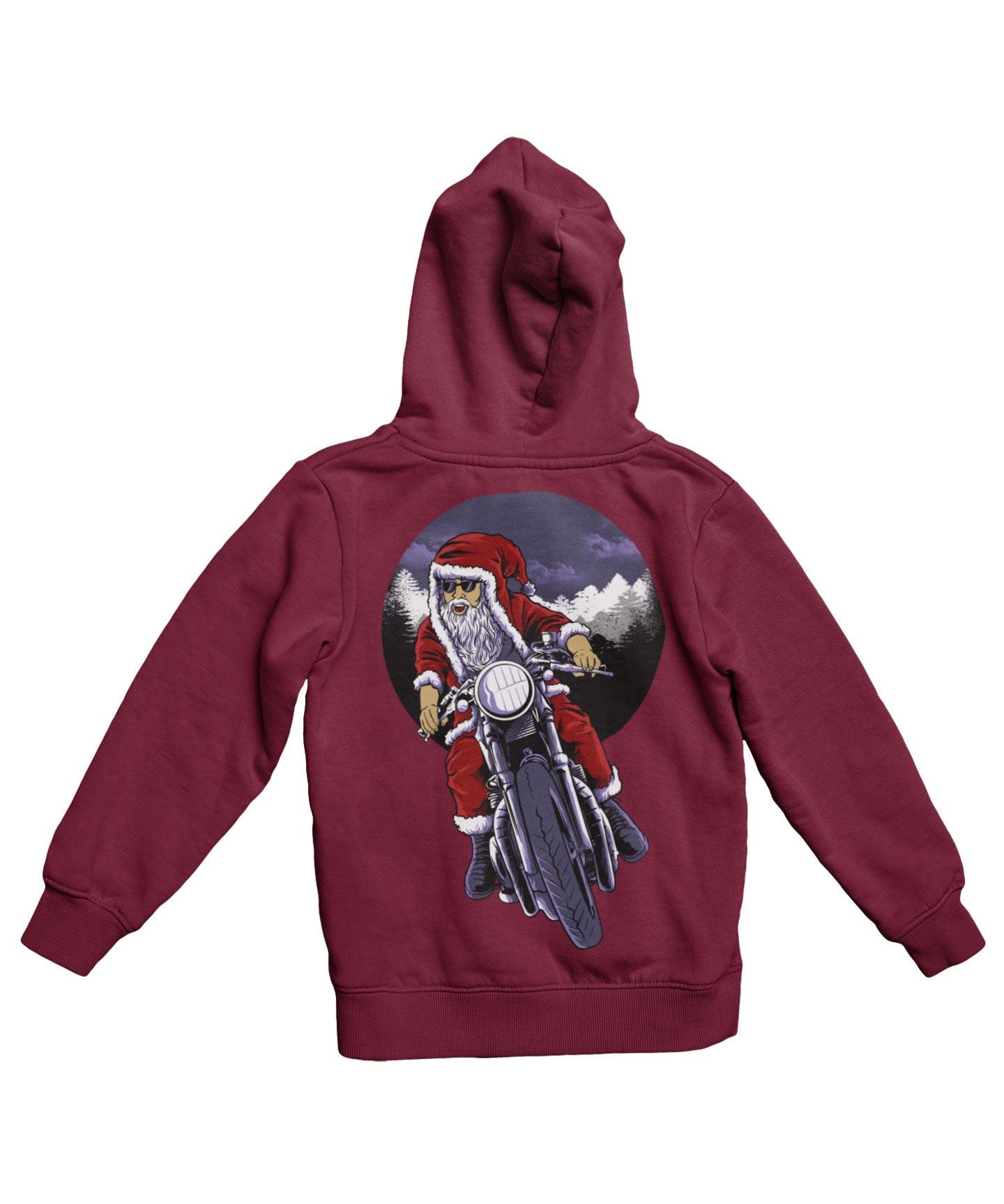  Holiday Rider Santa Back Printed Christmas Hoodie