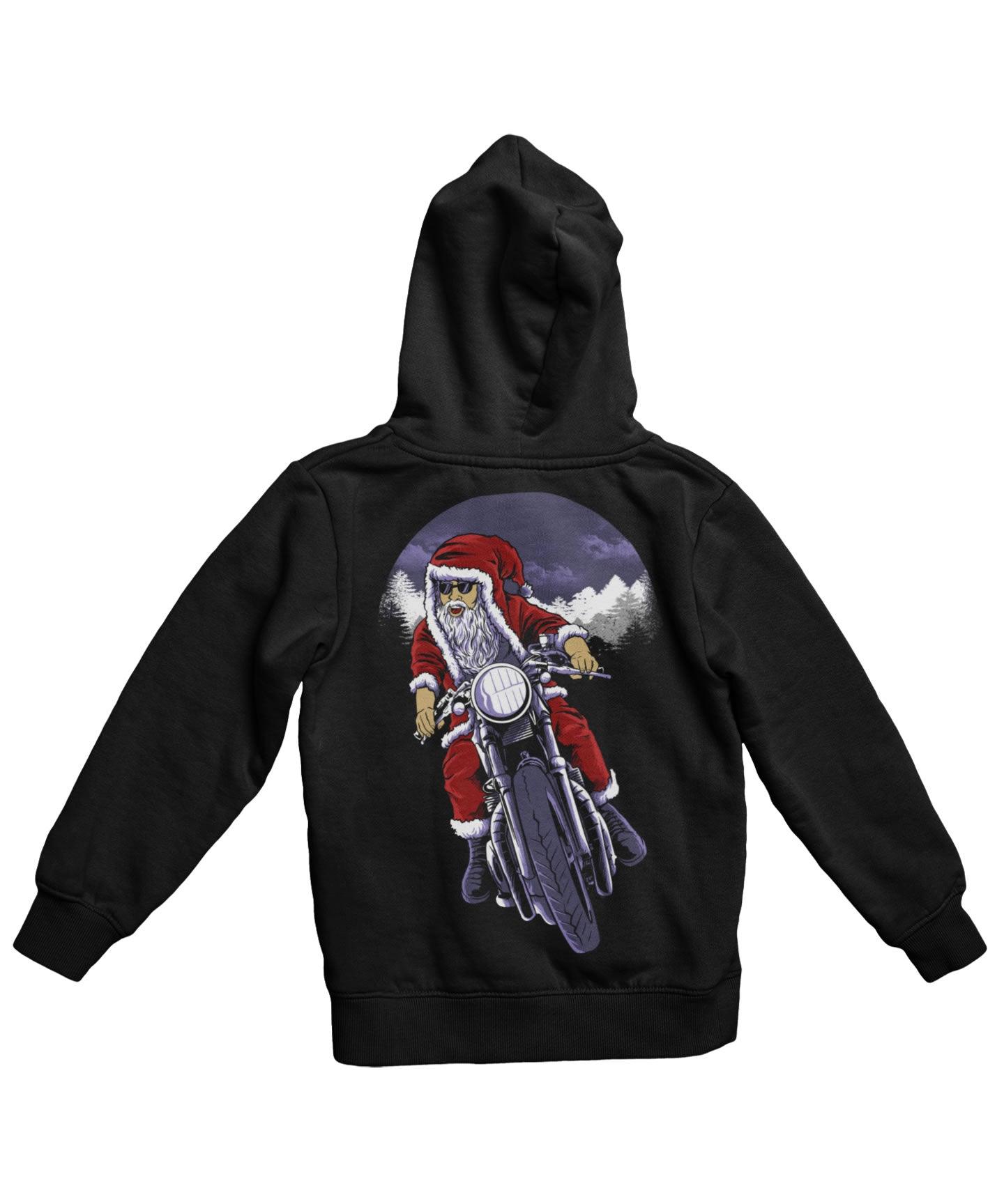  Holiday Rider Santa Back Printed Christmas Hoodie