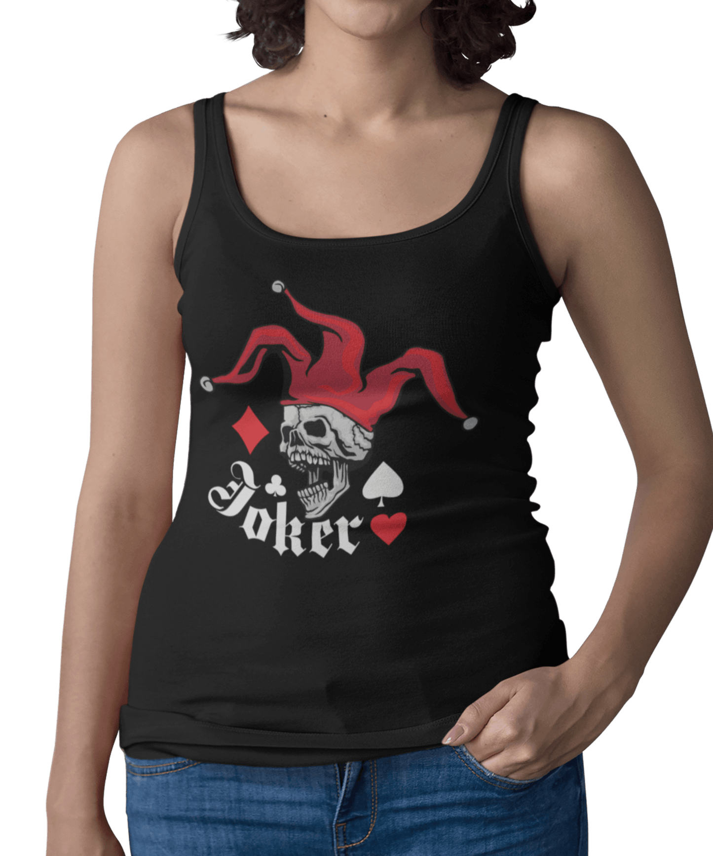  Joker Skull Tattoo Design Adult Womens Vest Top