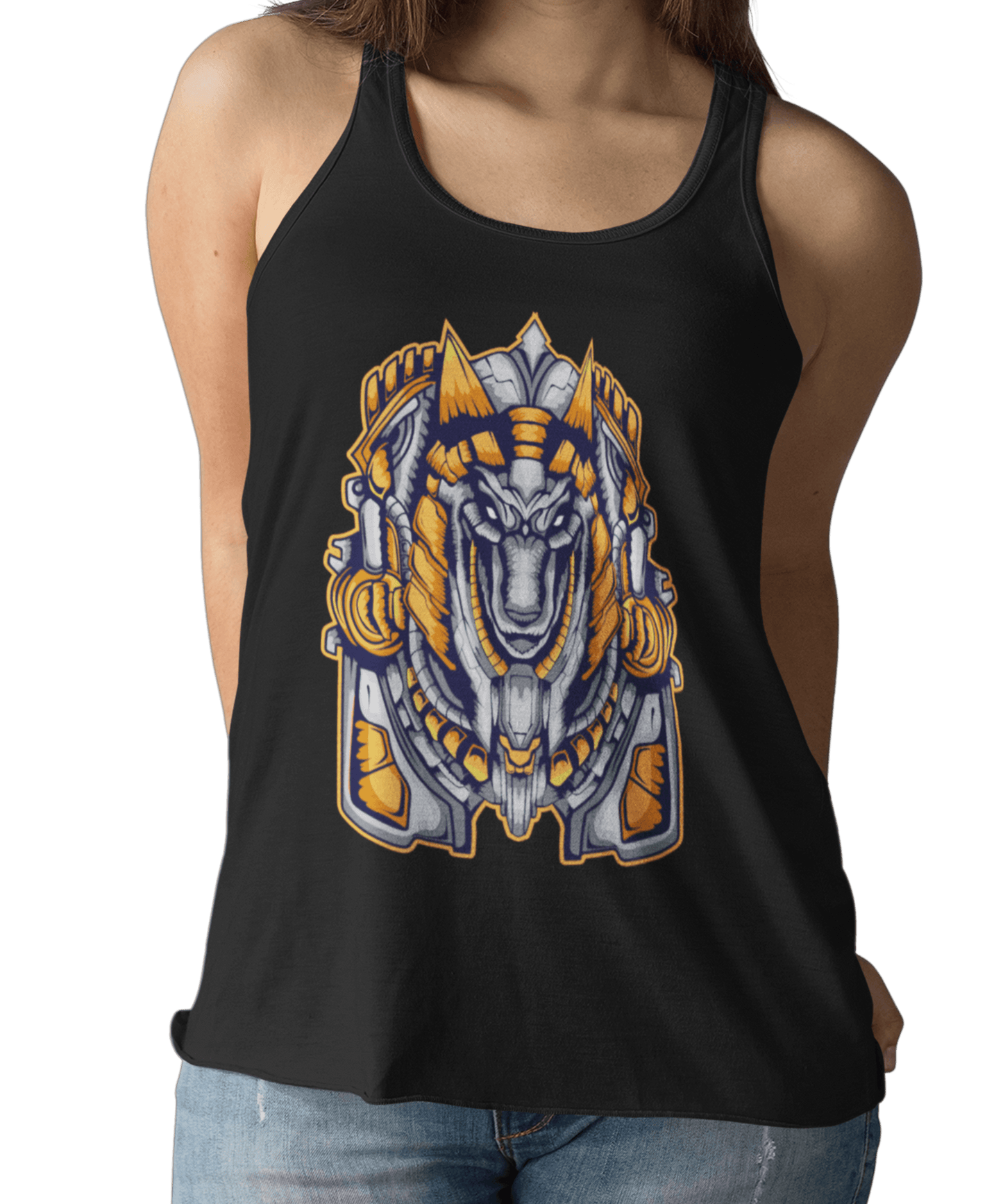  Mechanical Anubis Tattoo Design Adult Womens Vest Top