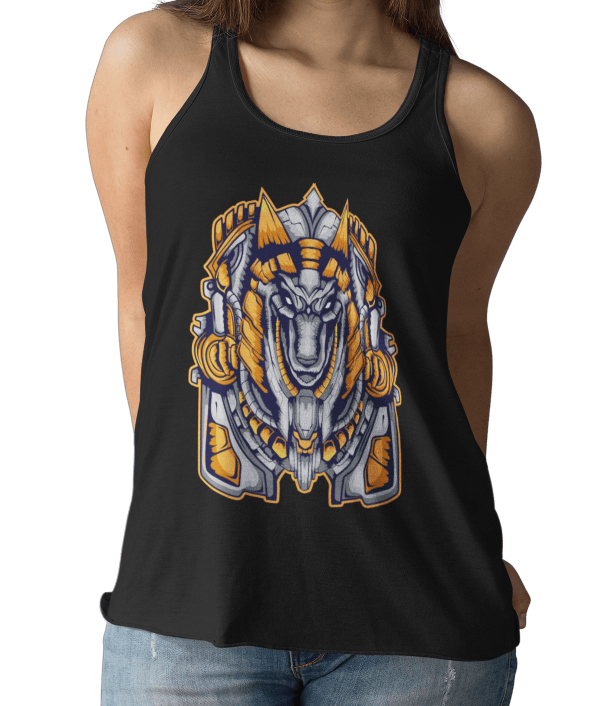  Mechanical Anubis Tattoo Design Adult Womens Vest Top