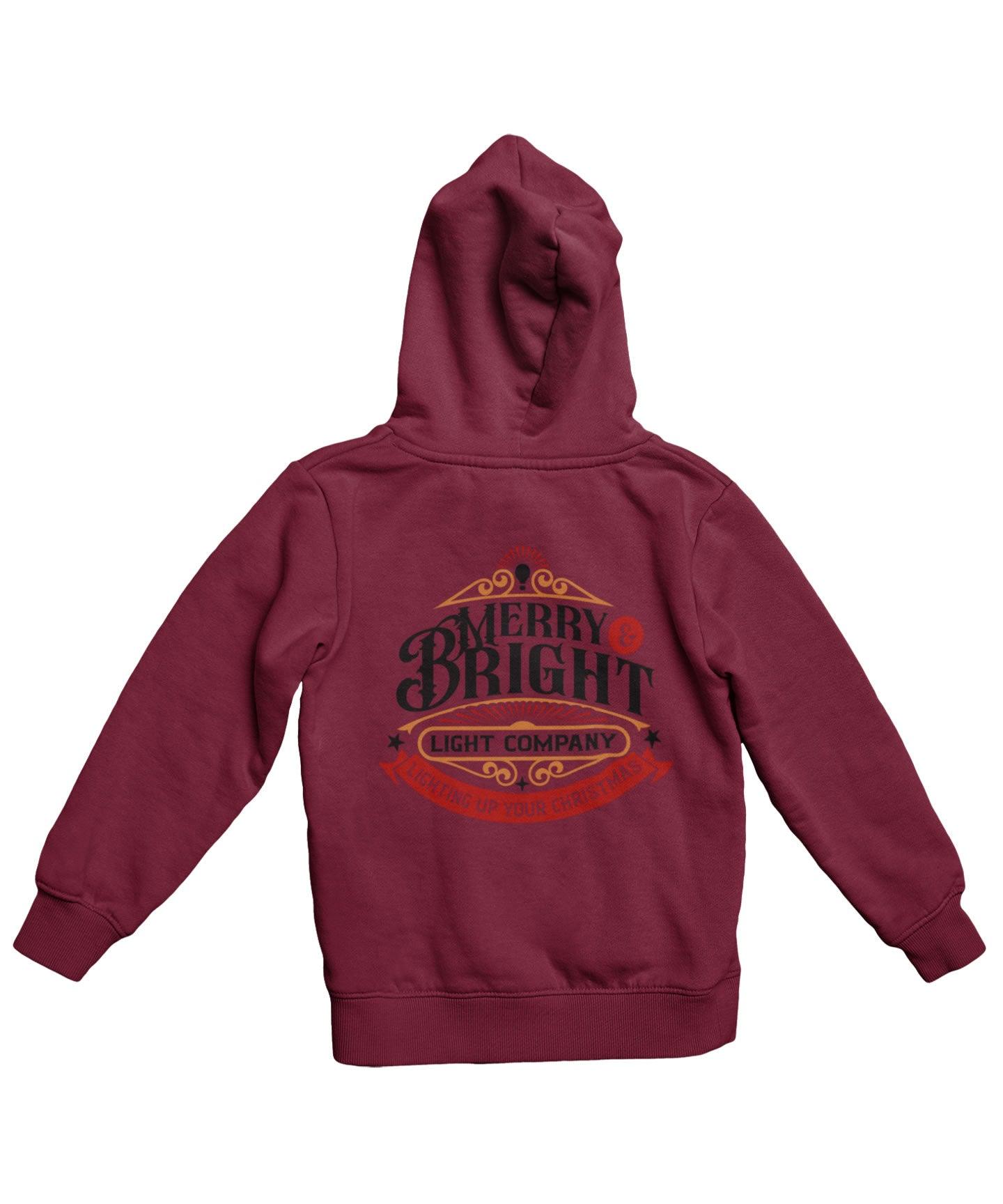  Merry Bright Light Company Colour Back Printed Christmas Hoodie