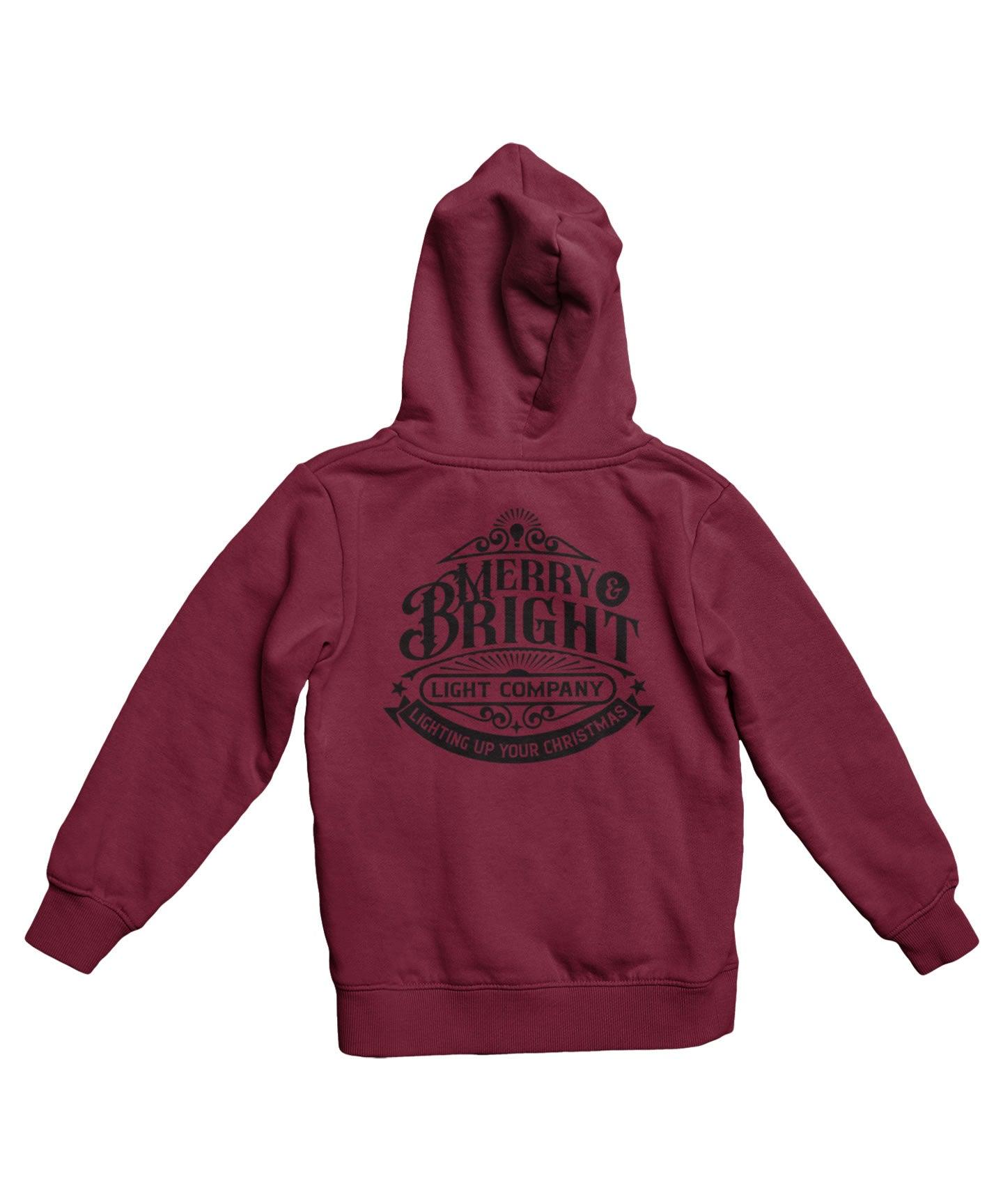  Merry Bright Light Company Mono-Colour Back Printed Christmas Hoodie