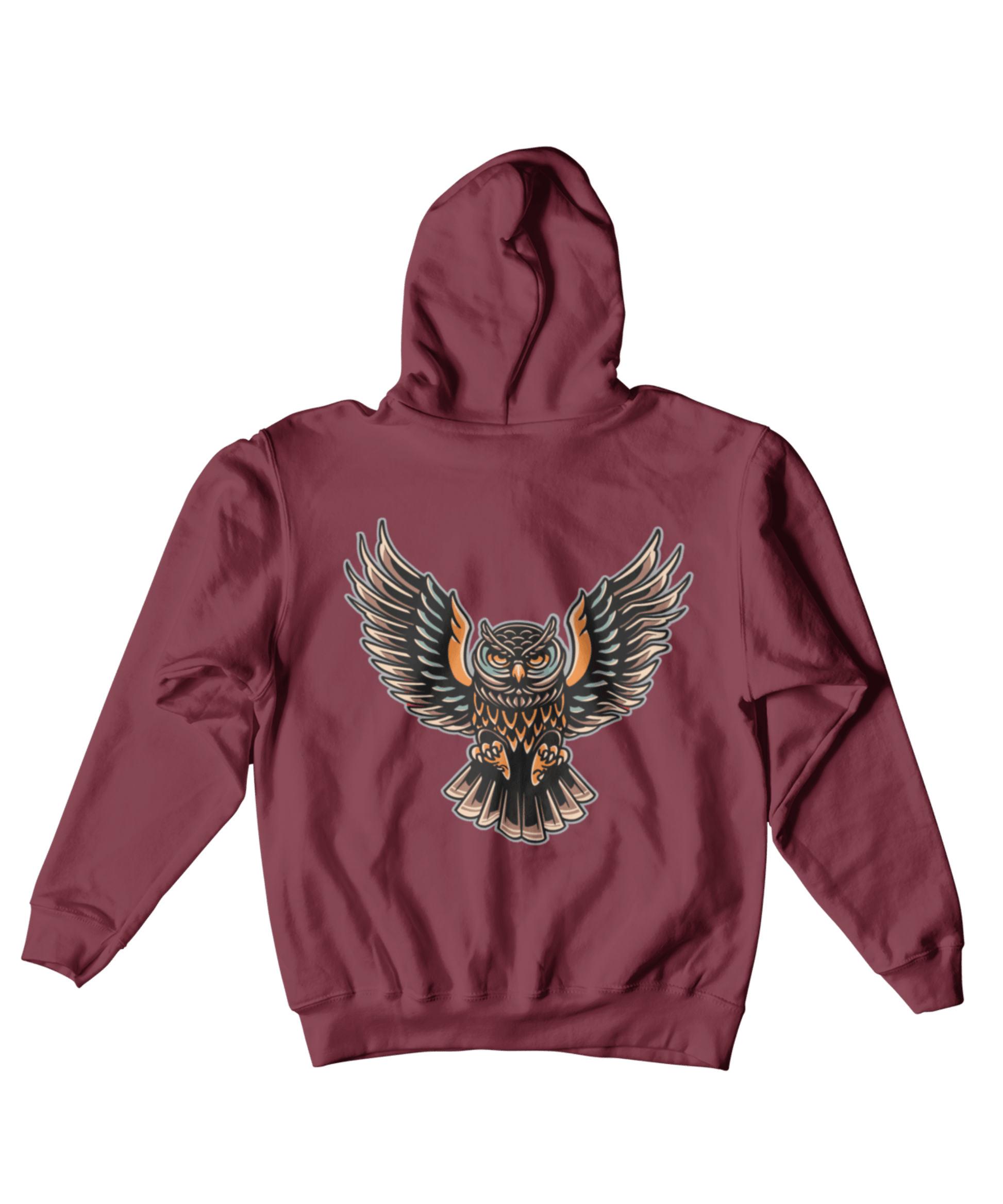  Owl Tattoo Design Adult Back Printed Hoodie