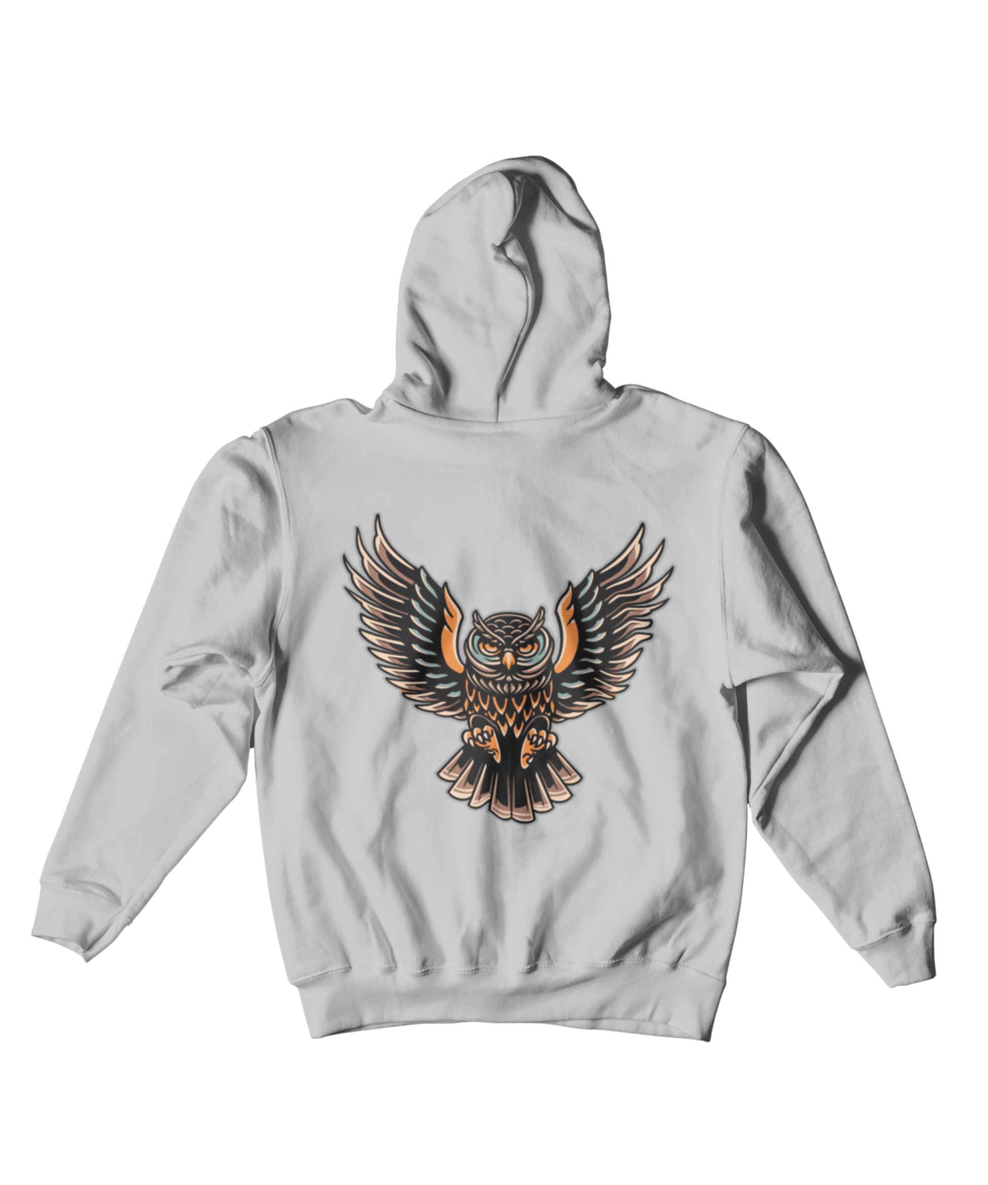  Owl Tattoo Design Adult Back Printed Hoodie
