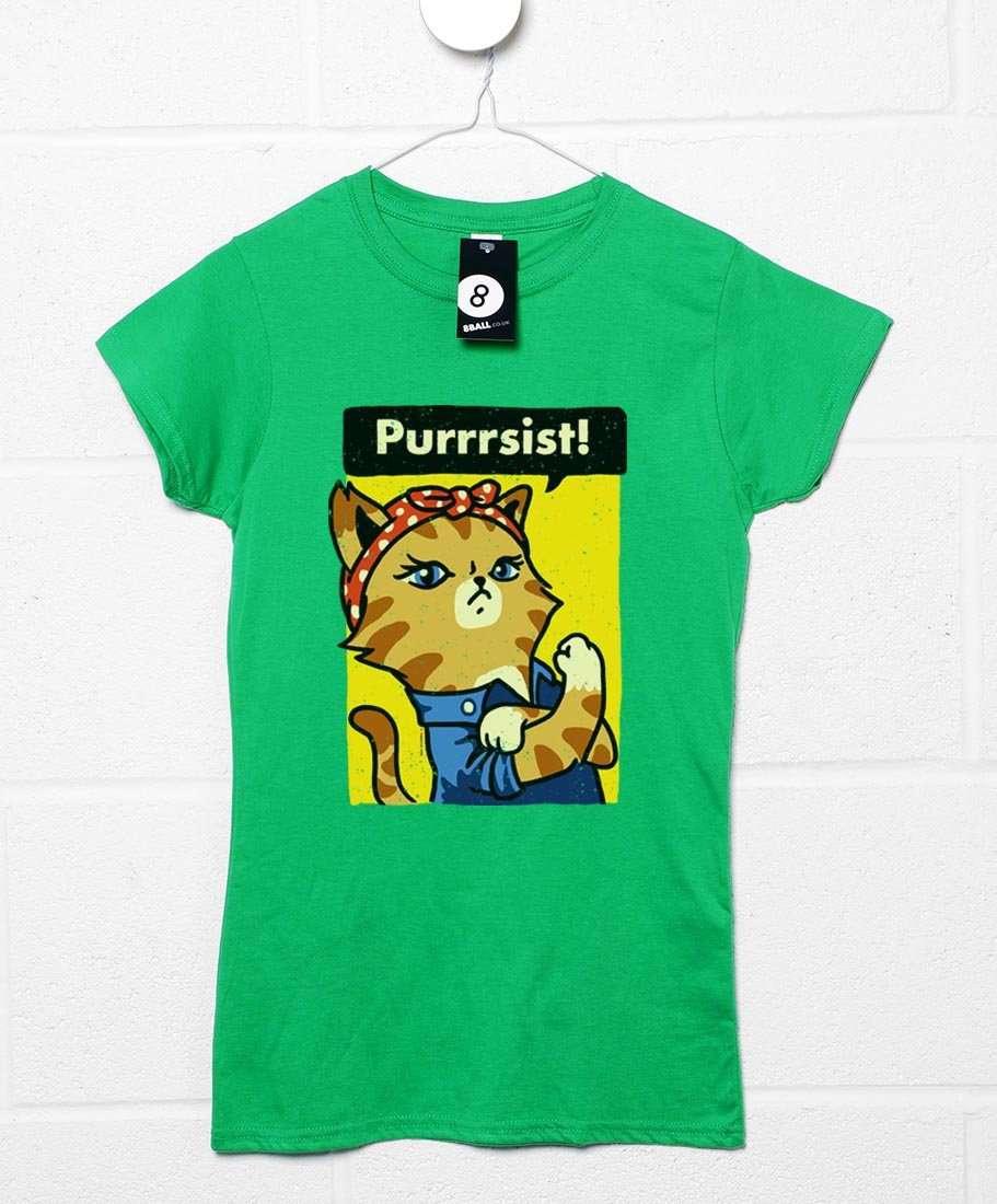 Maria Purrrsist Ladies Fitted T-Shirt