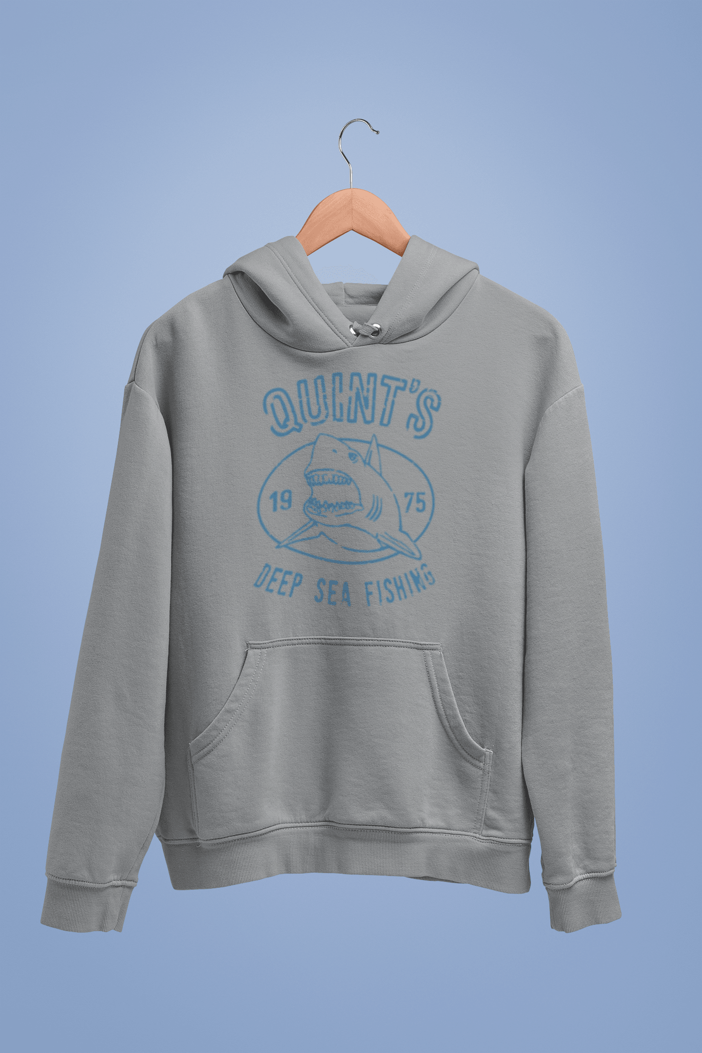  Quints Deep Sea Fishing Shark Back Printed Hoodie