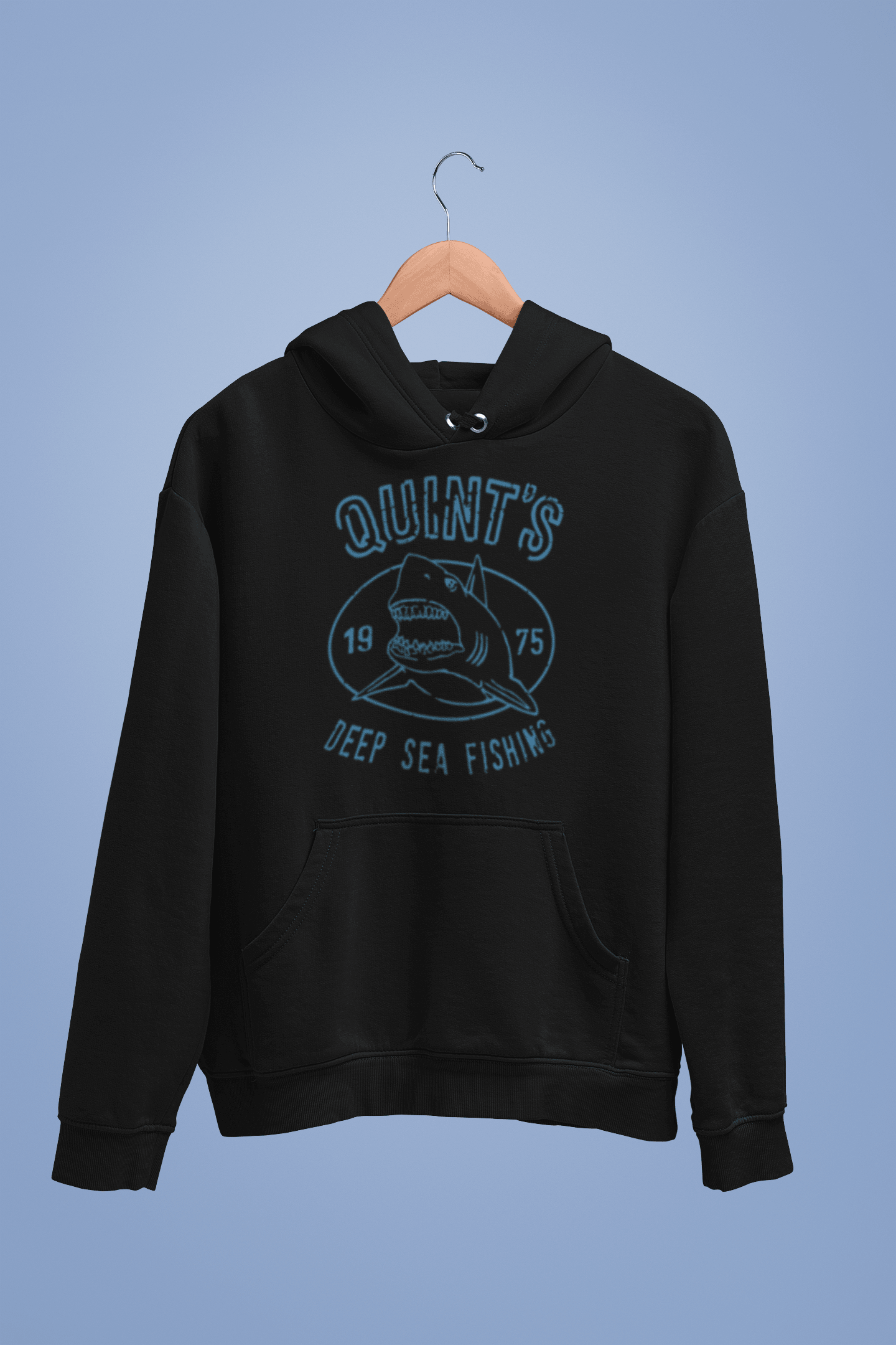  Quints Deep Sea Fishing Shark Back Printed Hoodie