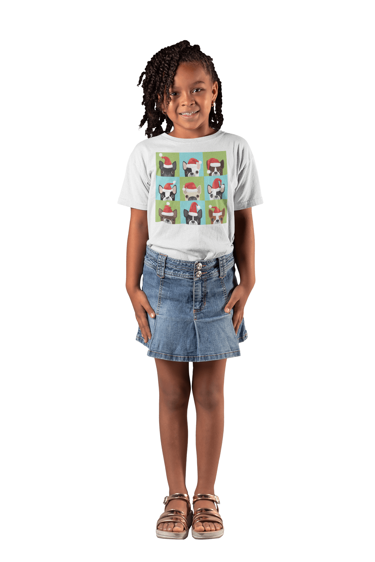  Santa Hat Pugs Christmas Kids T-Shirt
