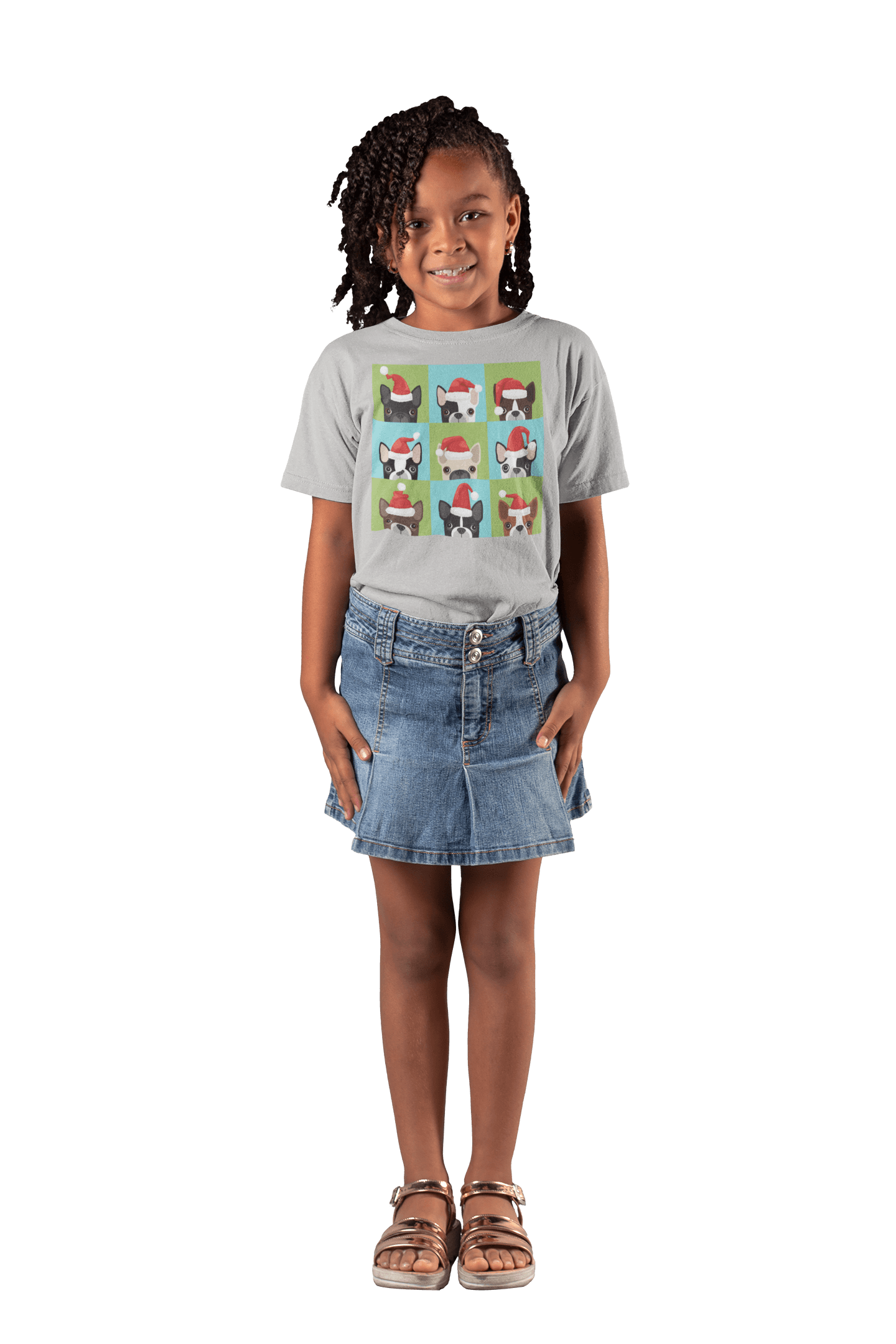  Santa Hat Pugs Christmas Kids T-Shirt