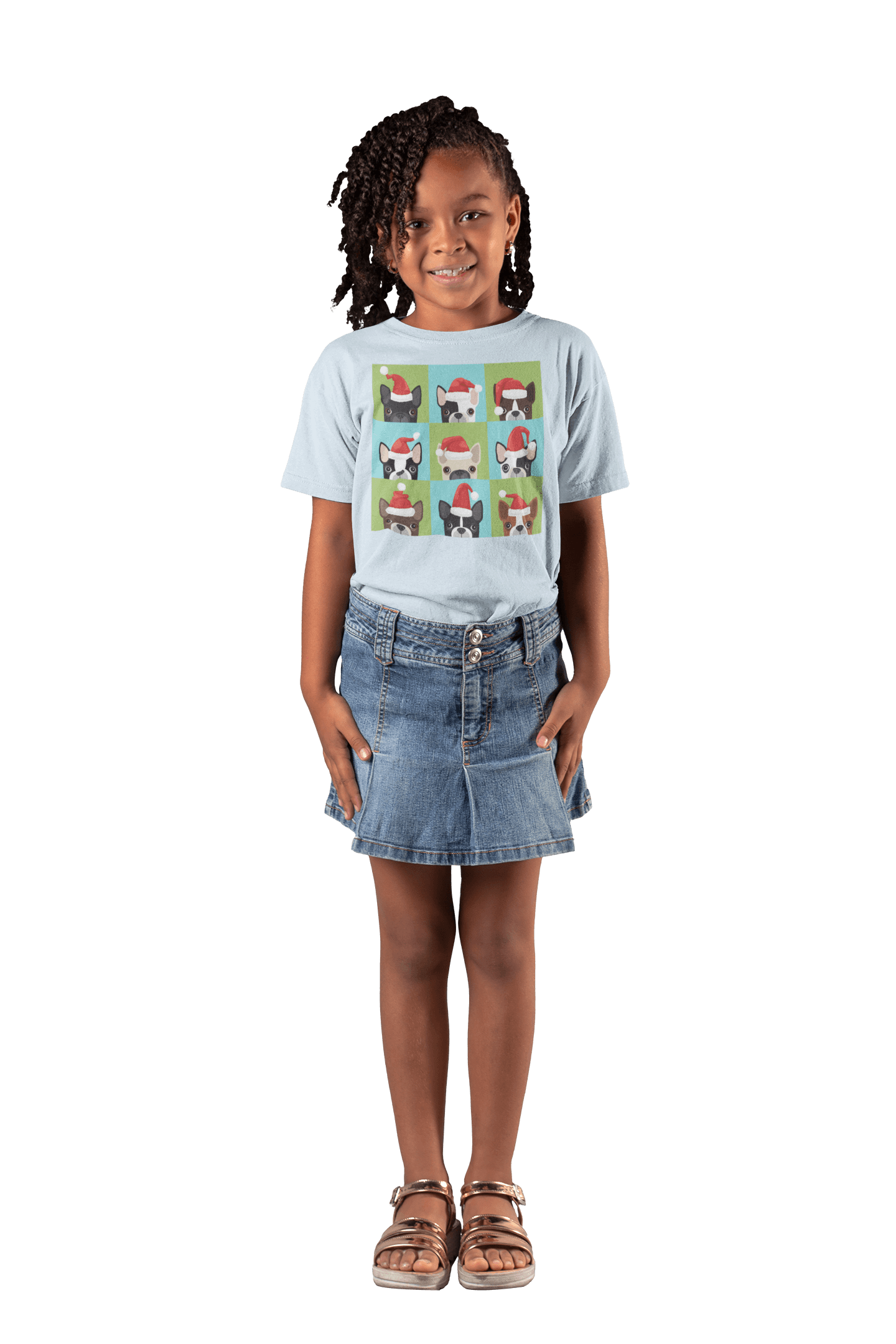  Santa Hat Pugs Christmas Kids T-Shirt