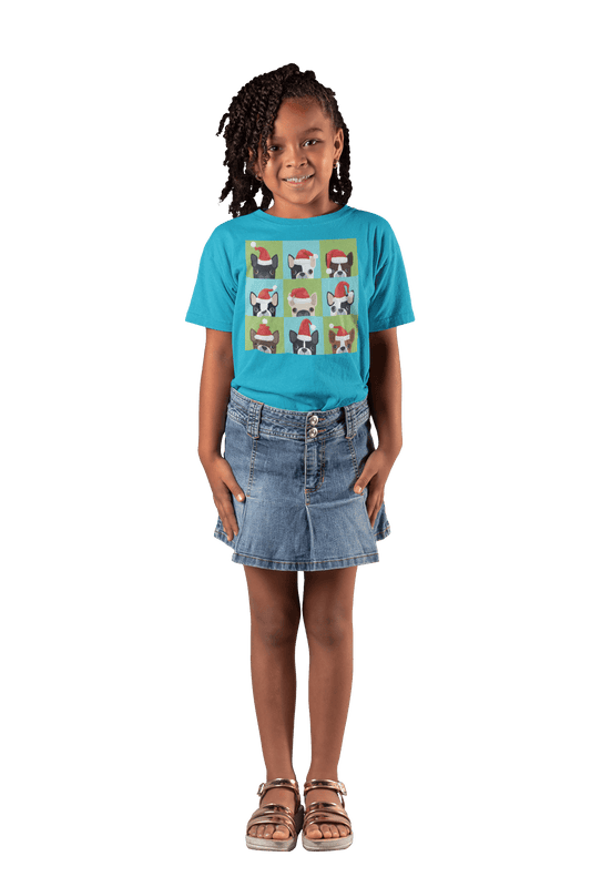  Santa Hat Pugs Christmas Kids T-Shirt