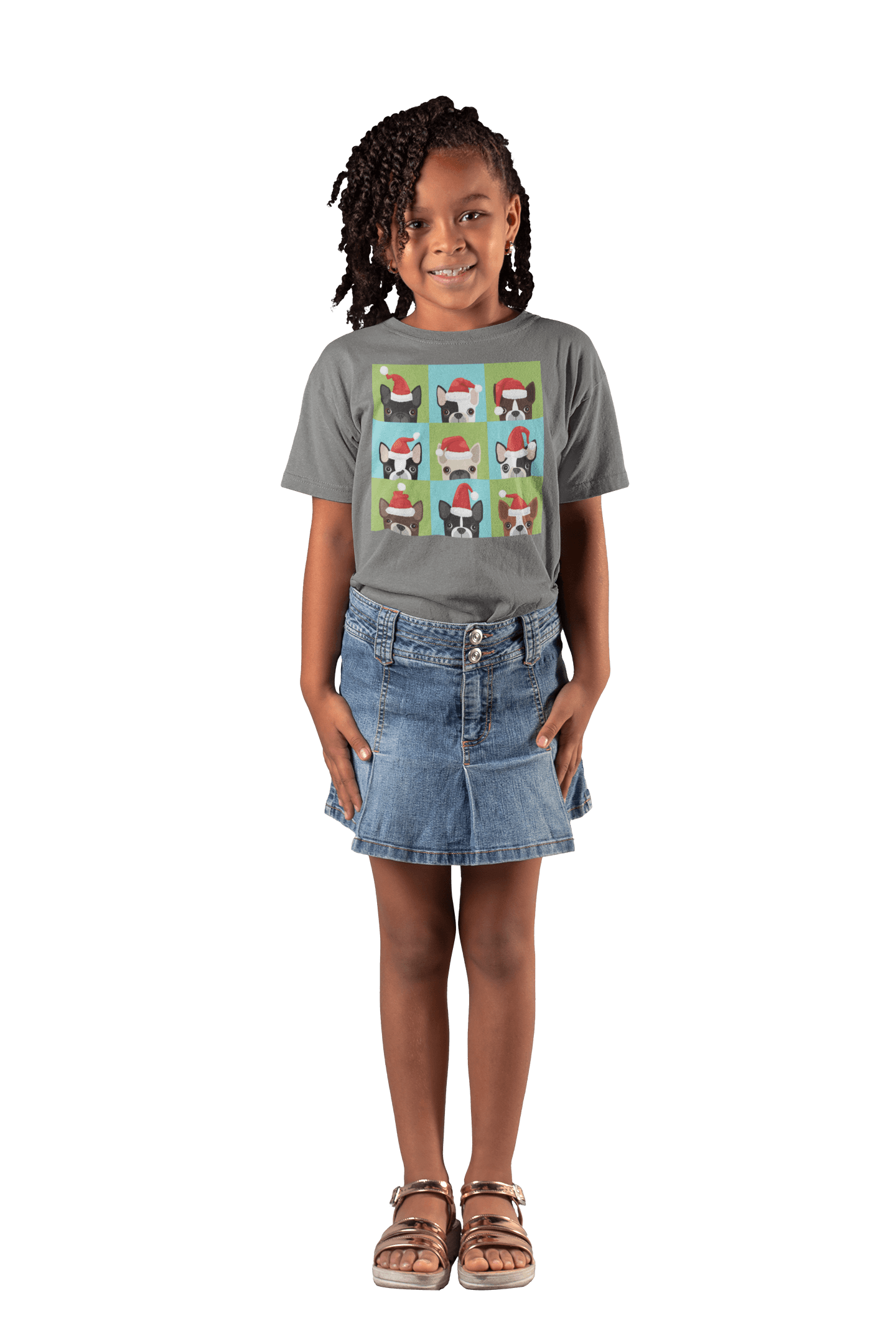  Santa Hat Pugs Christmas Kids T-Shirt