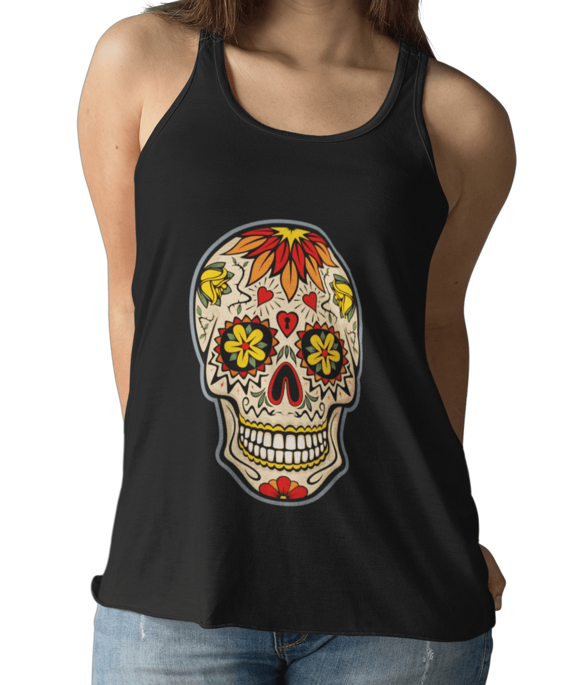  Skull Tattoo Design Adult Womens Vest Top