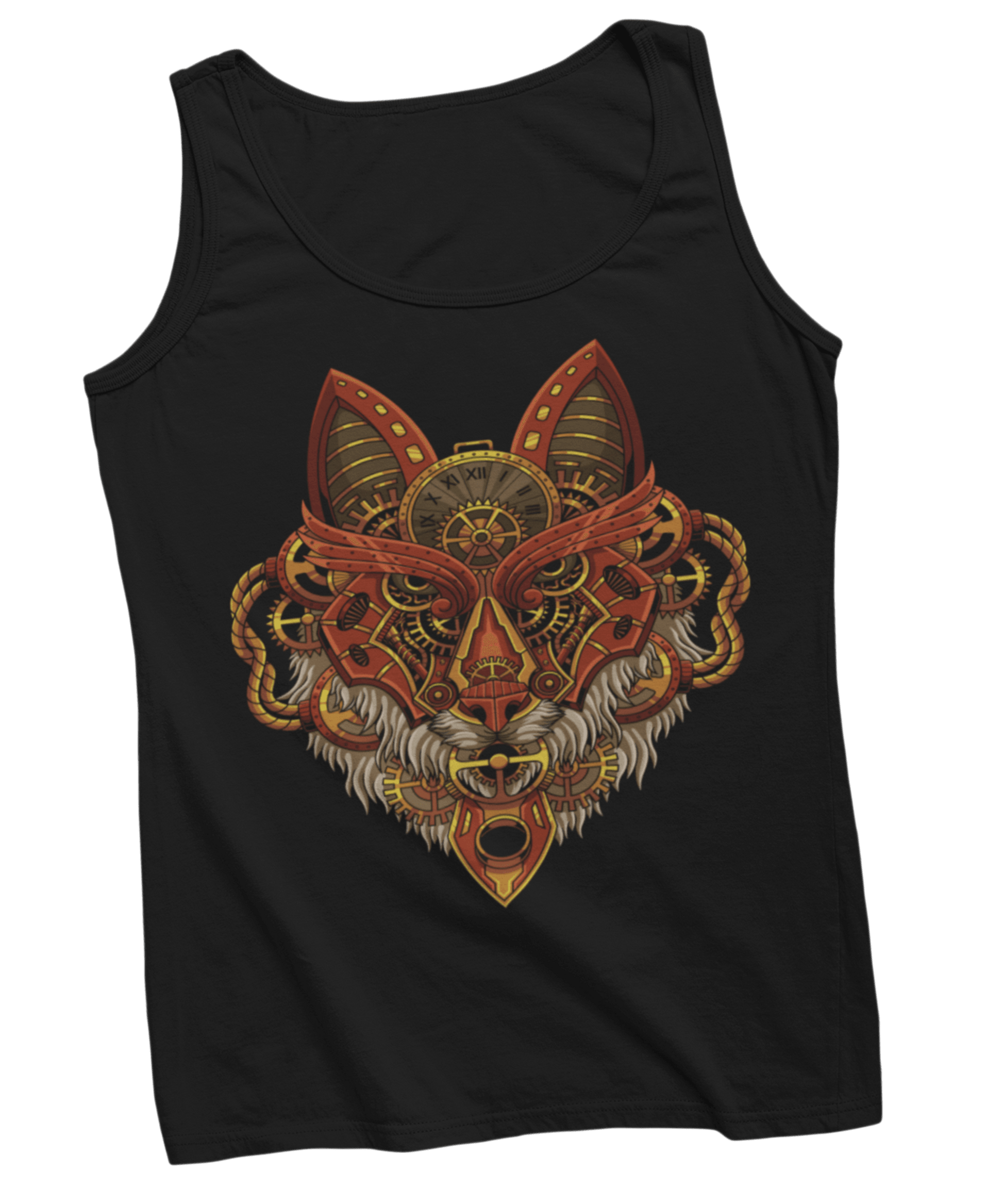  Steampunk Wolf Tattoo Design Adult Womens Vest Top