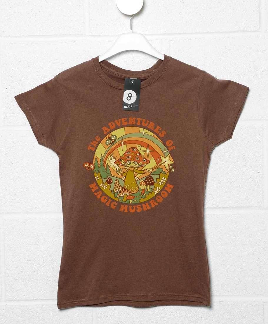  Steven Rhodes The Adventures Of Magic Mushroom Fitted Womens T-Shirt