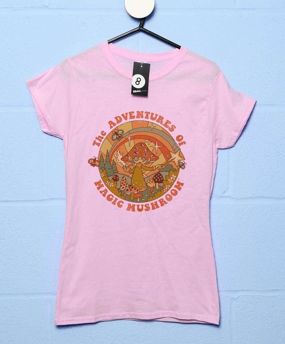  Steven Rhodes The Adventures Of Magic Mushroom Fitted Womens T-Shirt