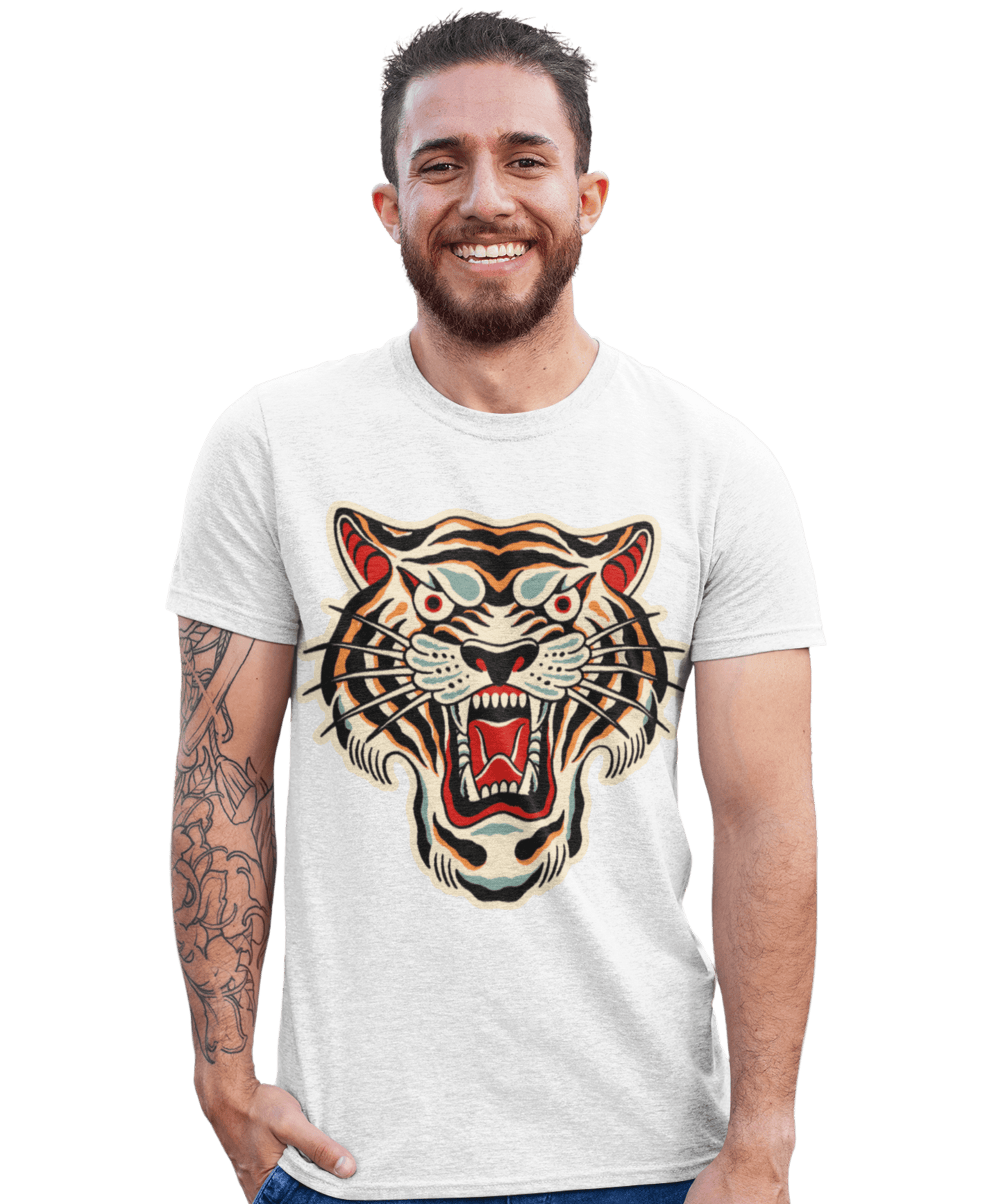  Tiger Tattoo Design Adult Unisex T-Shirt
