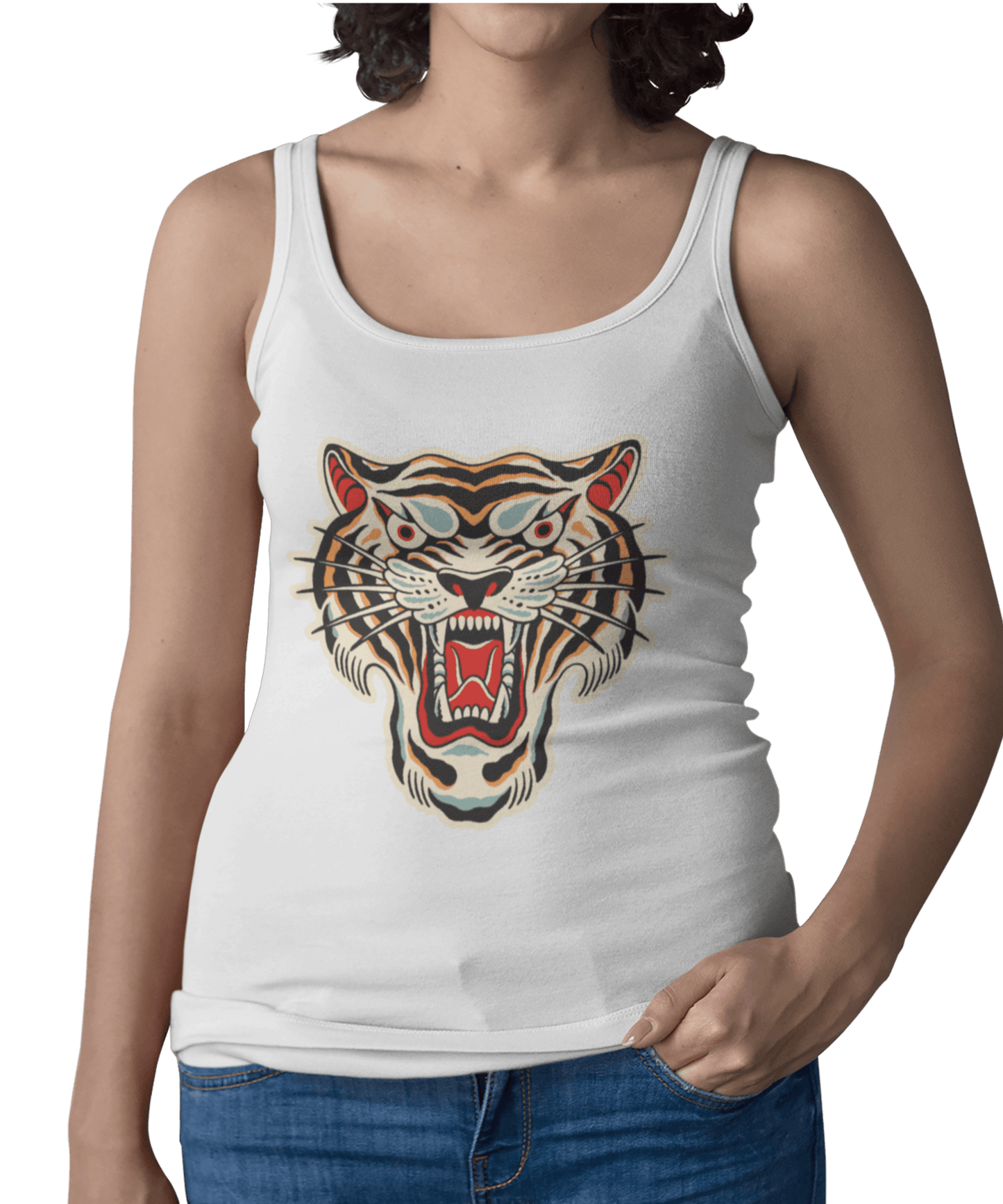  Tiger Tattoo Design Adult Womens Vest Top