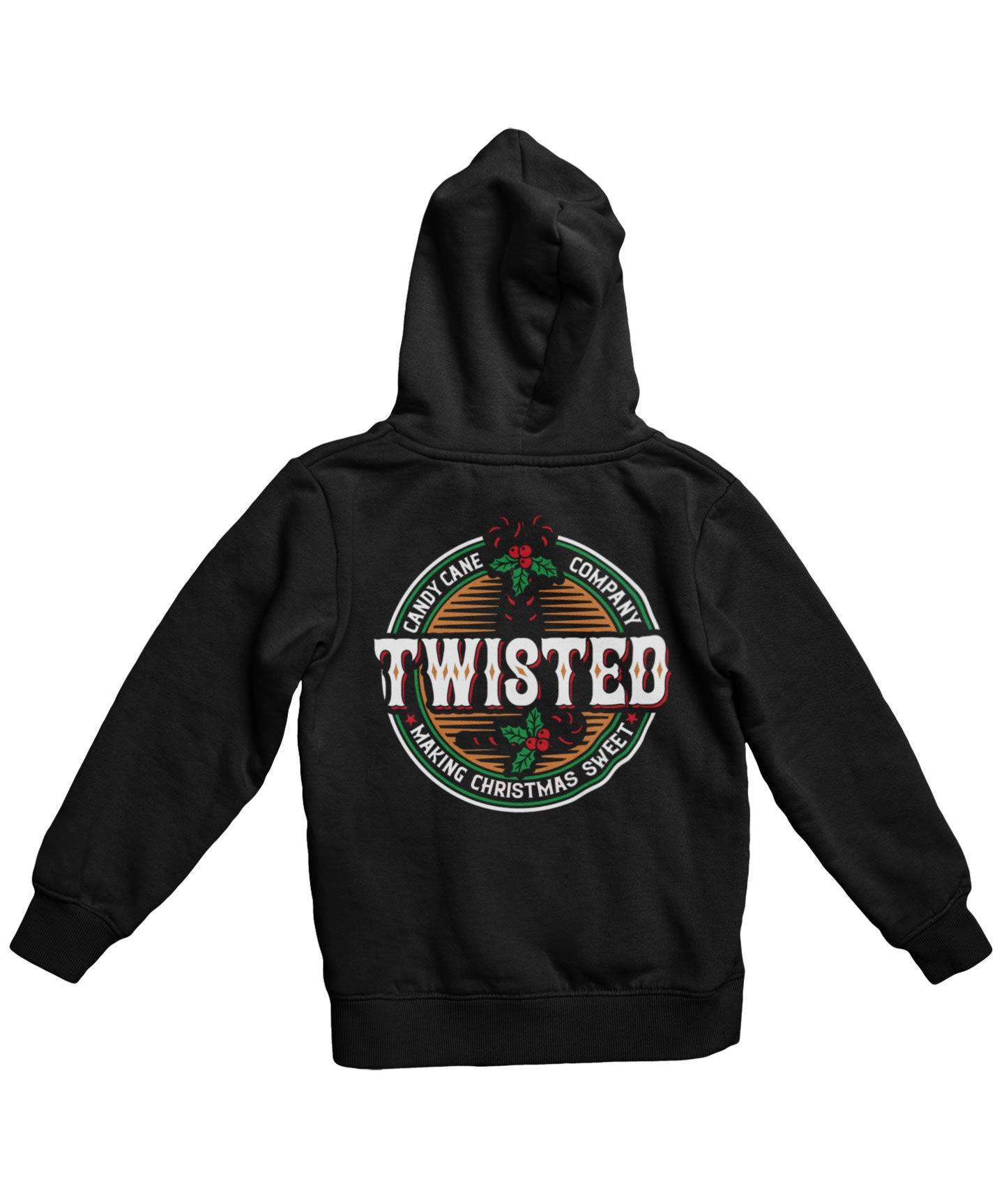  Twisted Candy Cane Colour Back Printed Christmas Hoodie