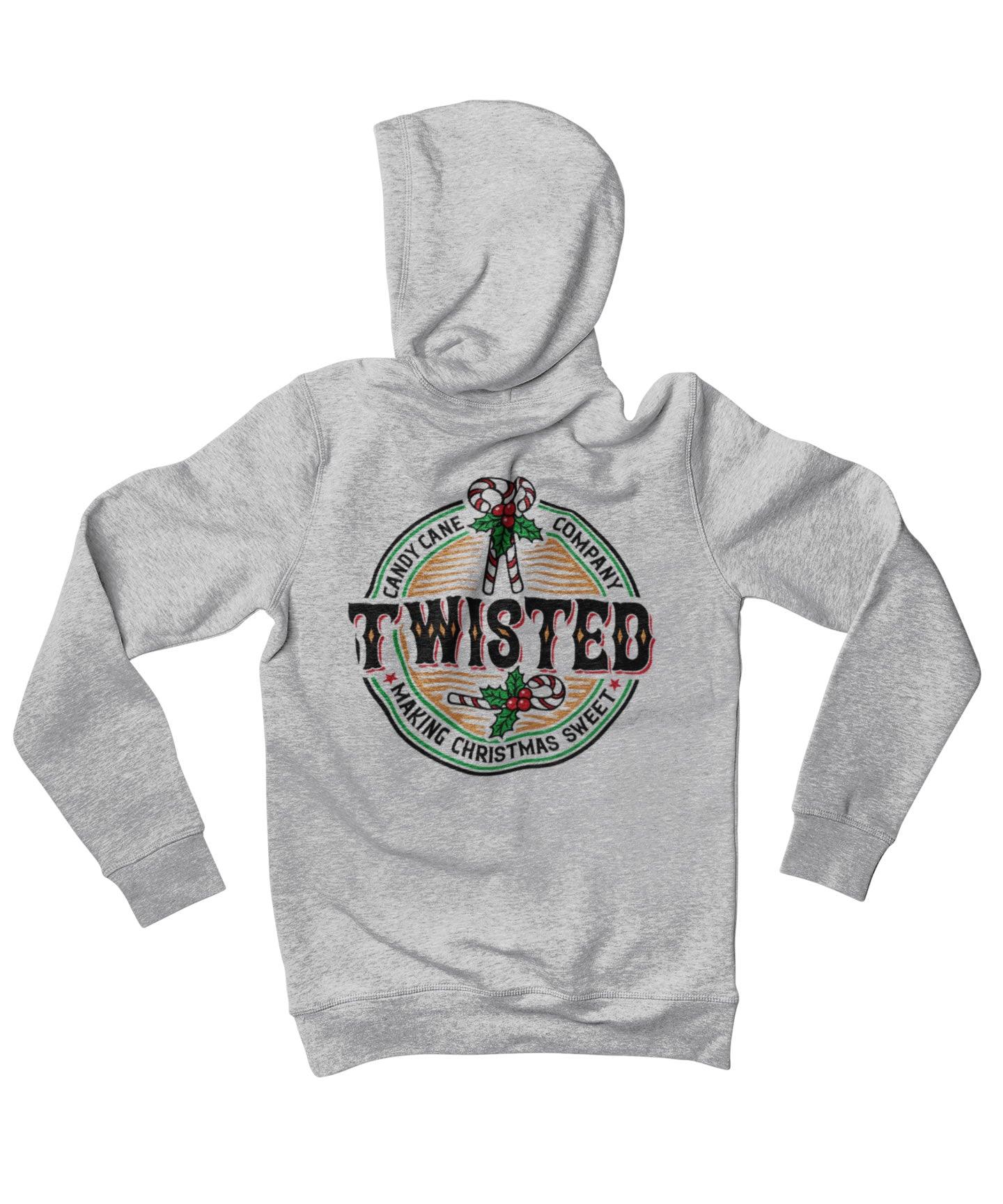  Twisted Candy Cane Colour Back Printed Christmas Hoodie