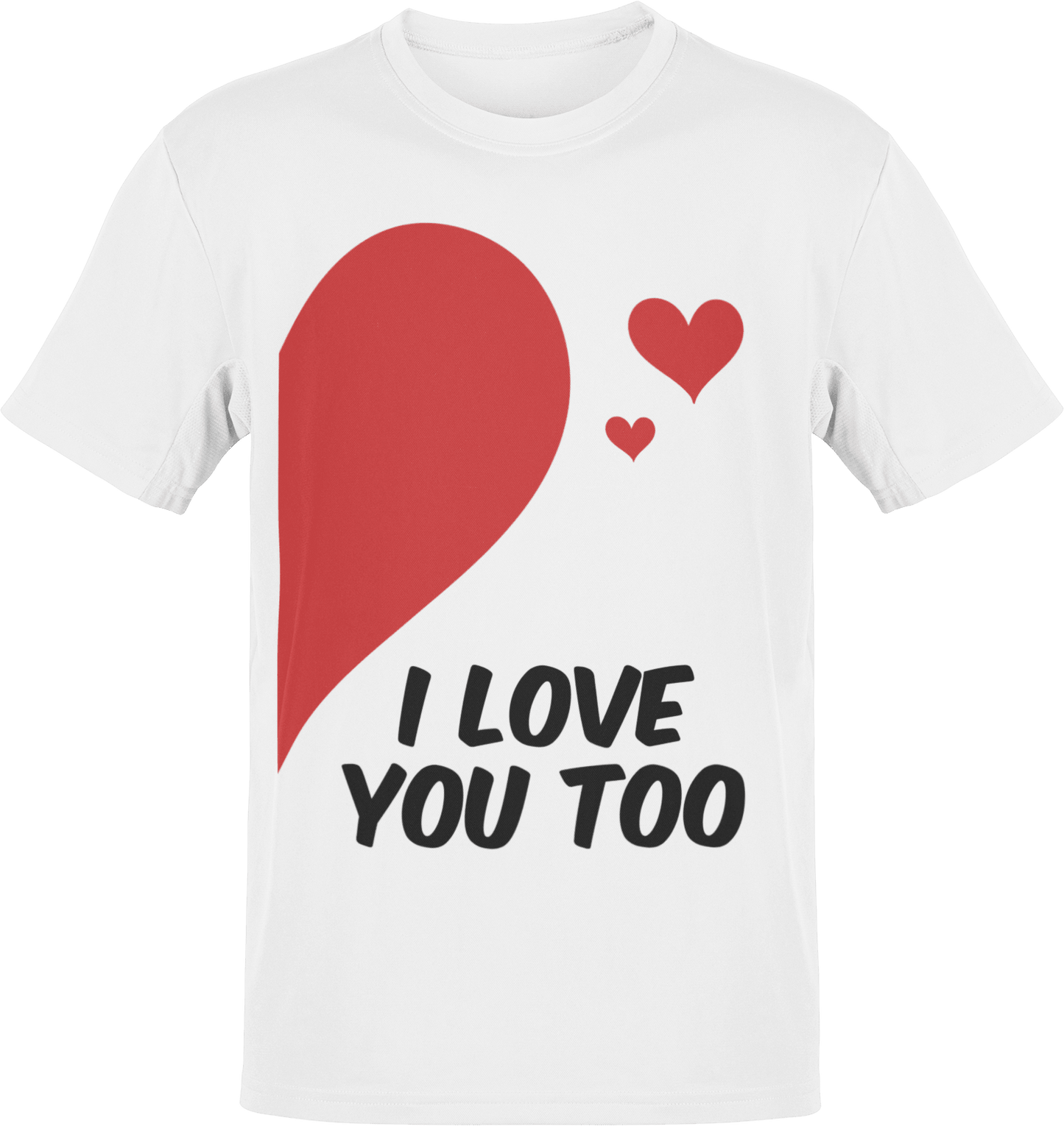  Valentines I Love You Too Adult Left T-Shirt